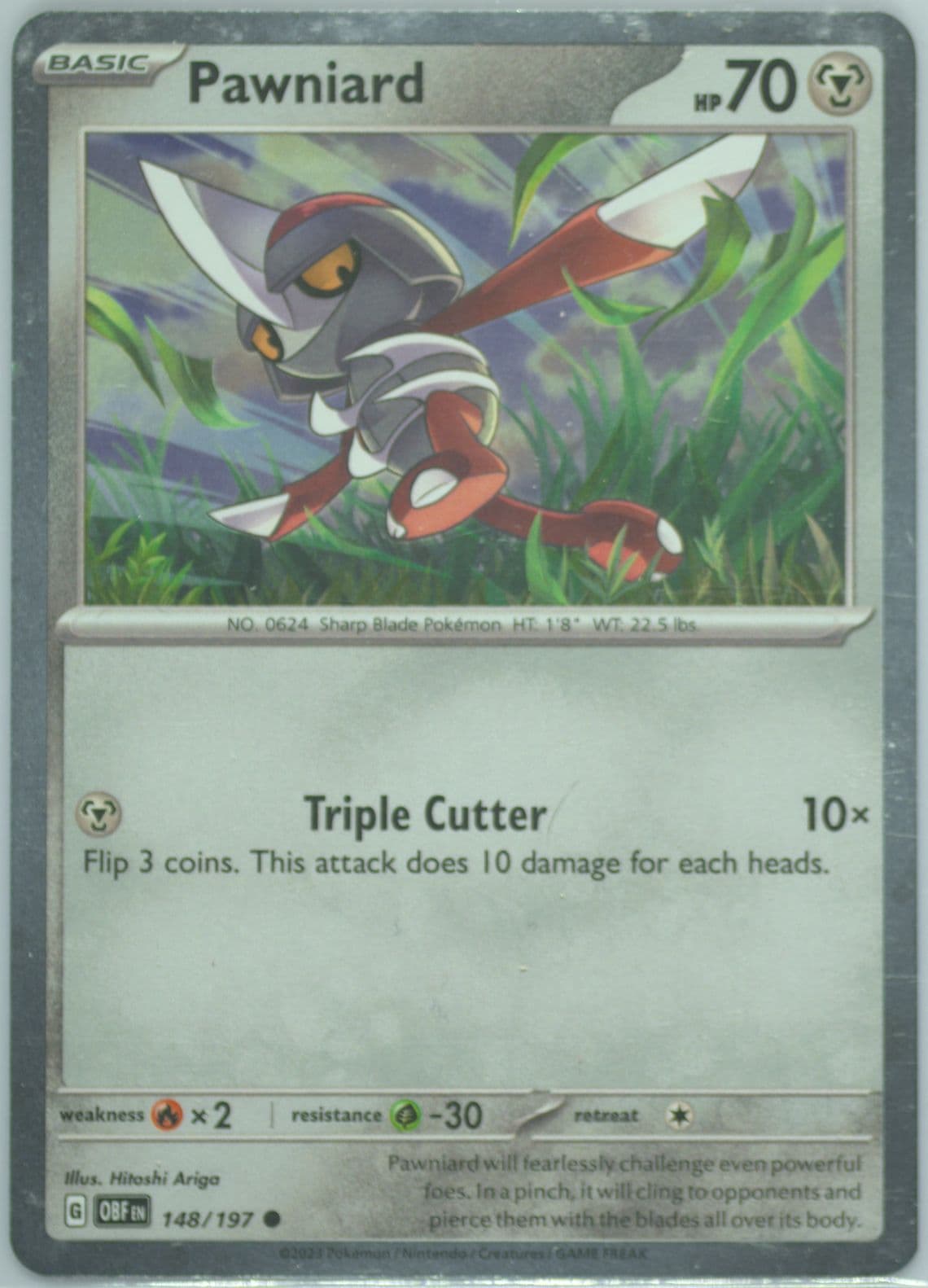 Pawniard Shrouded Fable Illustration Collection (148) 2024 Pokemon Obf EN-Obsidian Flames