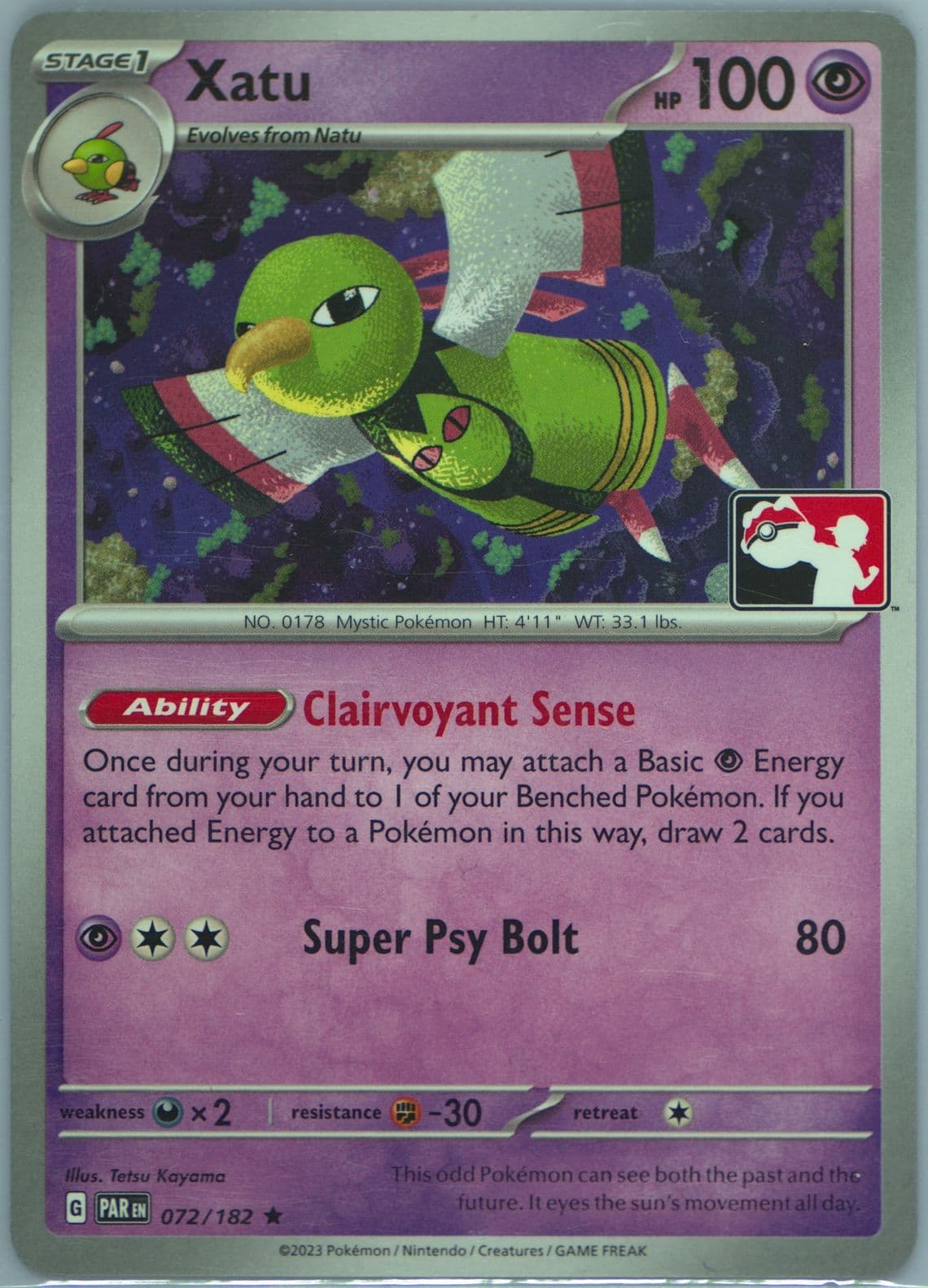 Xatu (072) 2024 Pokemon Play! Pokemon Prize Pack: Series 5
