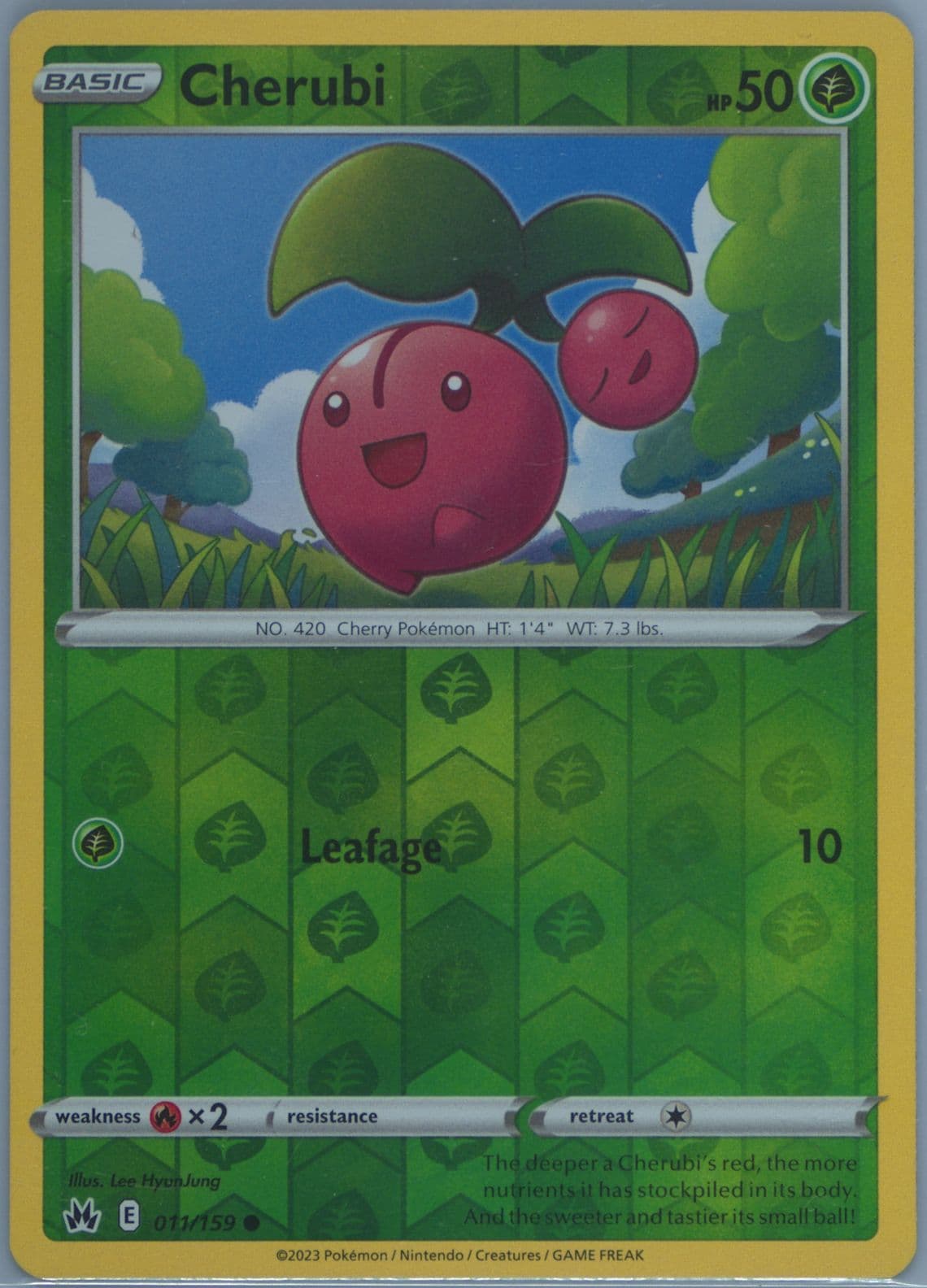 Cherubi-Reverse Foil (011) 2023 Pokemon Sword and Shield Crown Zenith