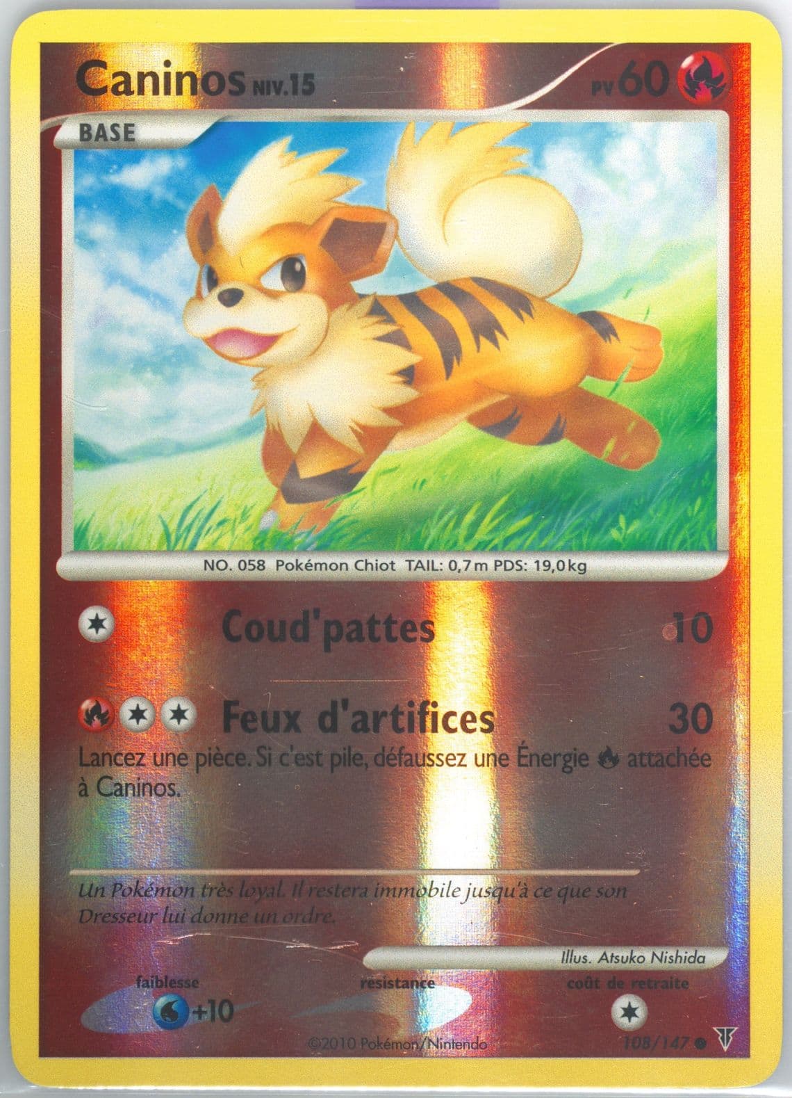 Caninos-Reverse Foil (108) 2010 Pokemon French Platinum Supreme Victors