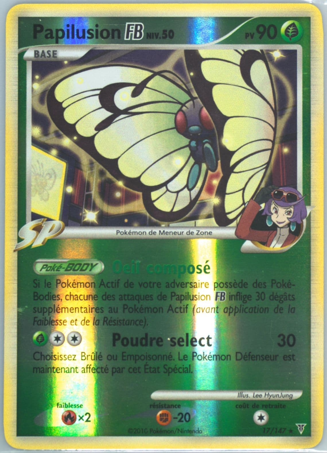 Papilusion FB-Reverse Foil (17) 2010 Pokemon French Platinum Supreme Victors