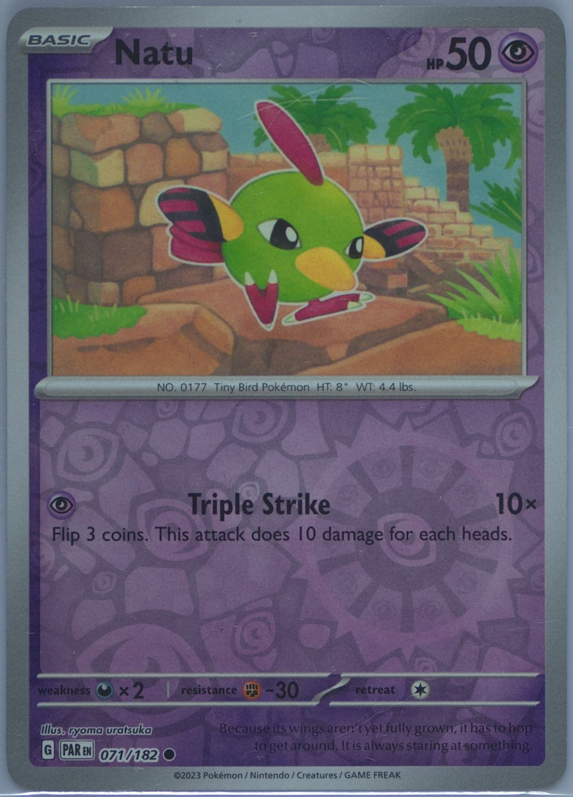 Natu Reverse Holo (071) 2023 Pokemon Par EN-Paradox Rift