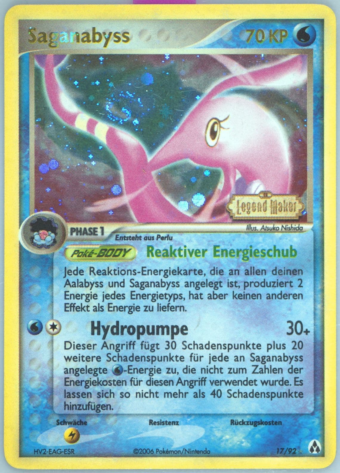 Saganabyss-Reverse Foil German (17) 2006 Pokemon EX Legend Maker