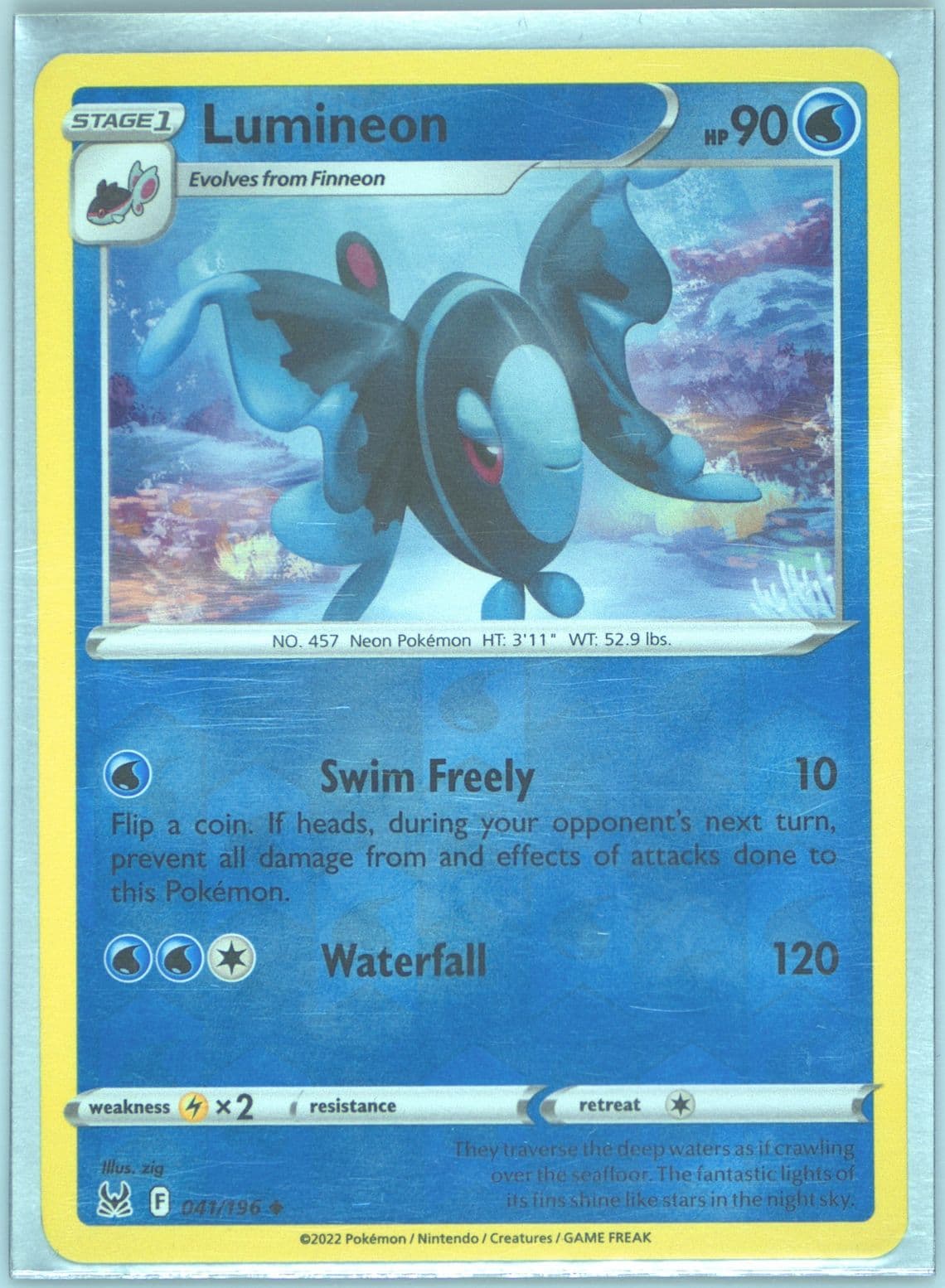 Lumineon-Reverse Foil (041) 2022 Pokemon Sword & Shield Lost Origin