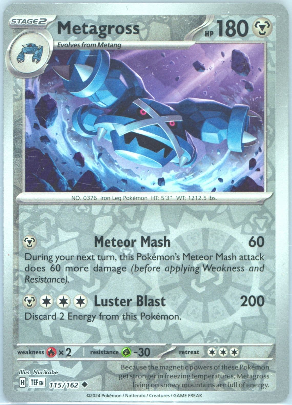 Metagross Reverse Holo (115) 2024 Pokemon Tef EN-Temporal Forces
