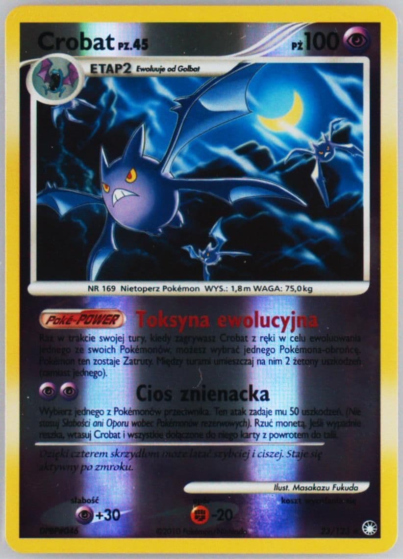 Crobat-Reverse Foil (23) 2012 Pokemon Polish Diamond & Pearl Mysterious Treasures