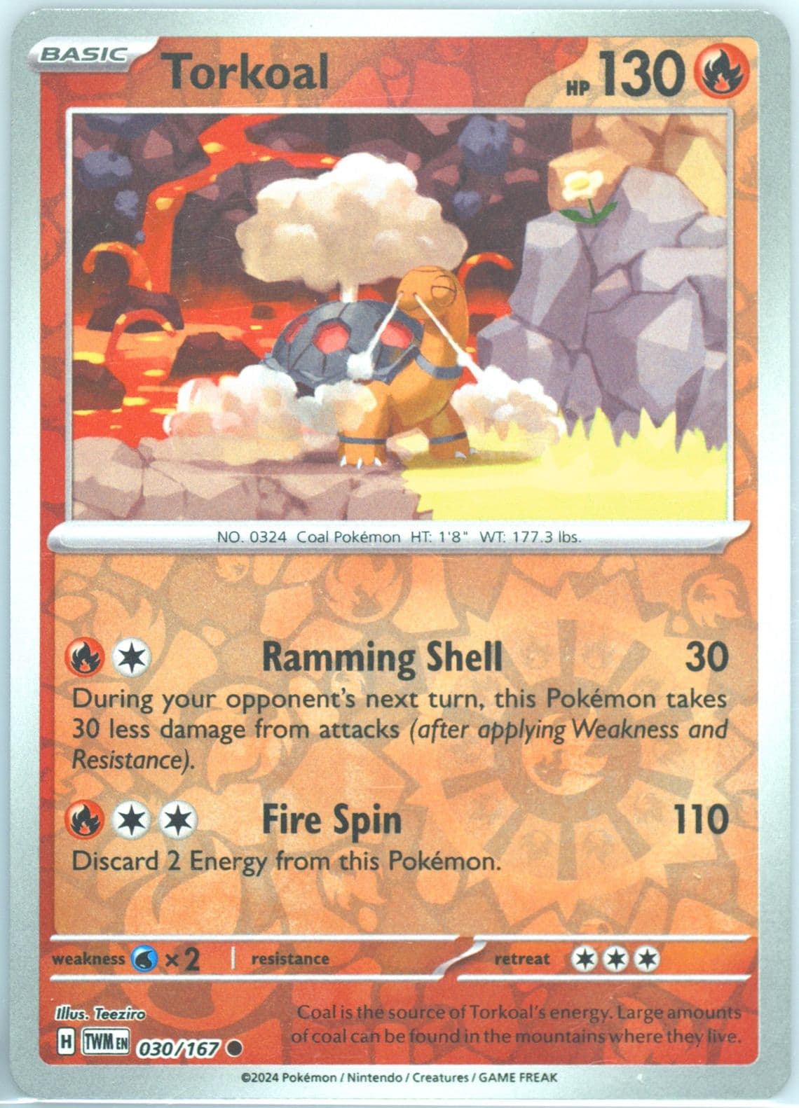 Torkoal Reverse Holo (030) 2024 Pokemon Twm EN-Twilight Masquerade