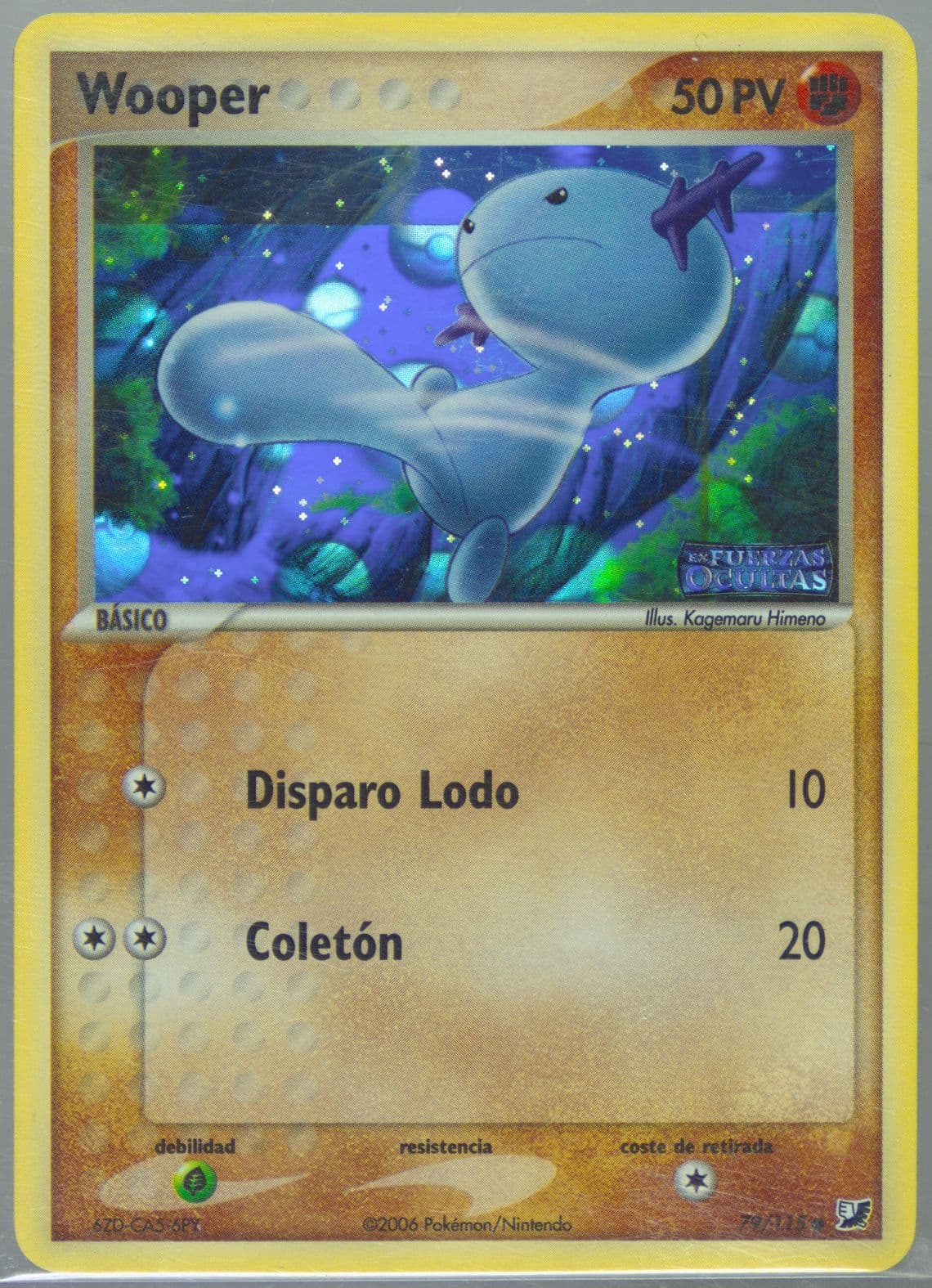 Wooper-Reverse Foil Spanish (79) 2005 Pokemon EX Unseen Forces