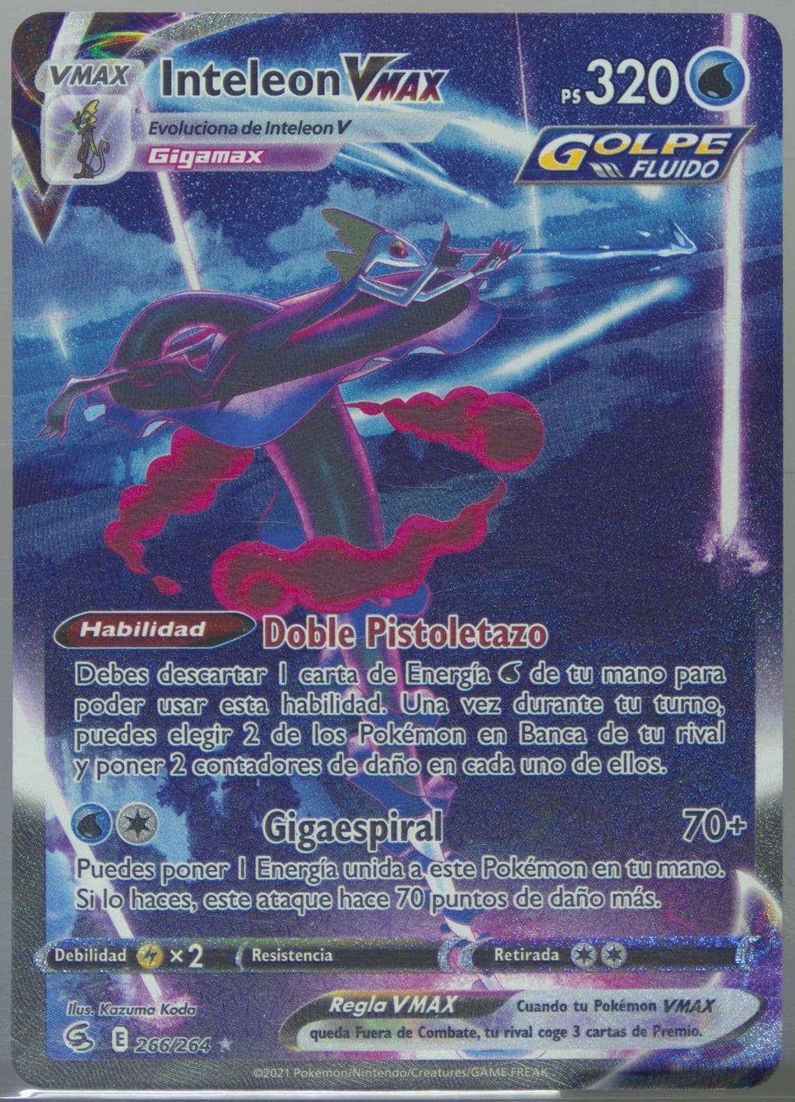 Full Art/Inteleon Vmax Spanish-Secret (266) 2021 Pokemon Sword & Shield Fusion Strike