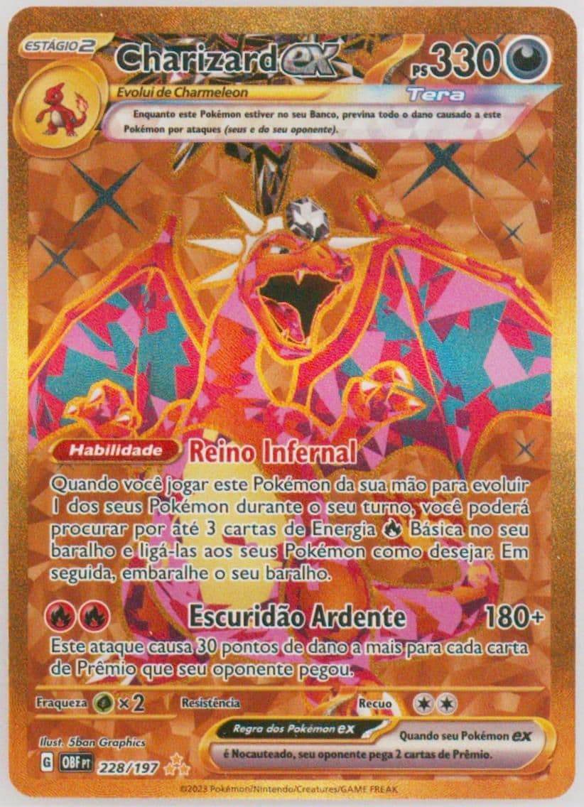 Charizard EX Hyper Rare (228) 2023 Pokemon Portuguese Obf PT-Obsidian Flames