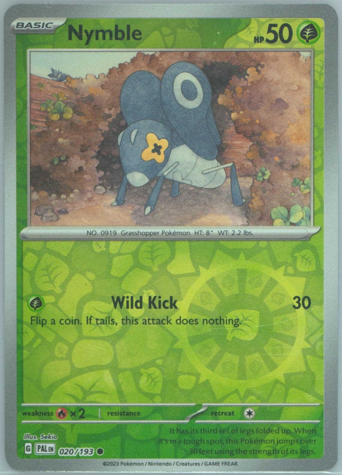 Nymble Reverse Holo (020) 2023 Pokemon Pal EN-Paldea Evolved