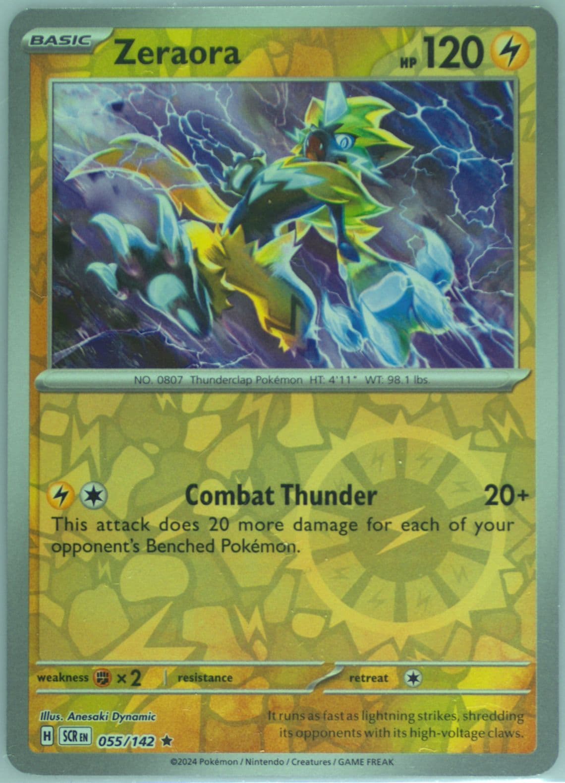 Zeraora Reverse Holo (055) 2024 Pokemon Scr EN-Stellar Crown