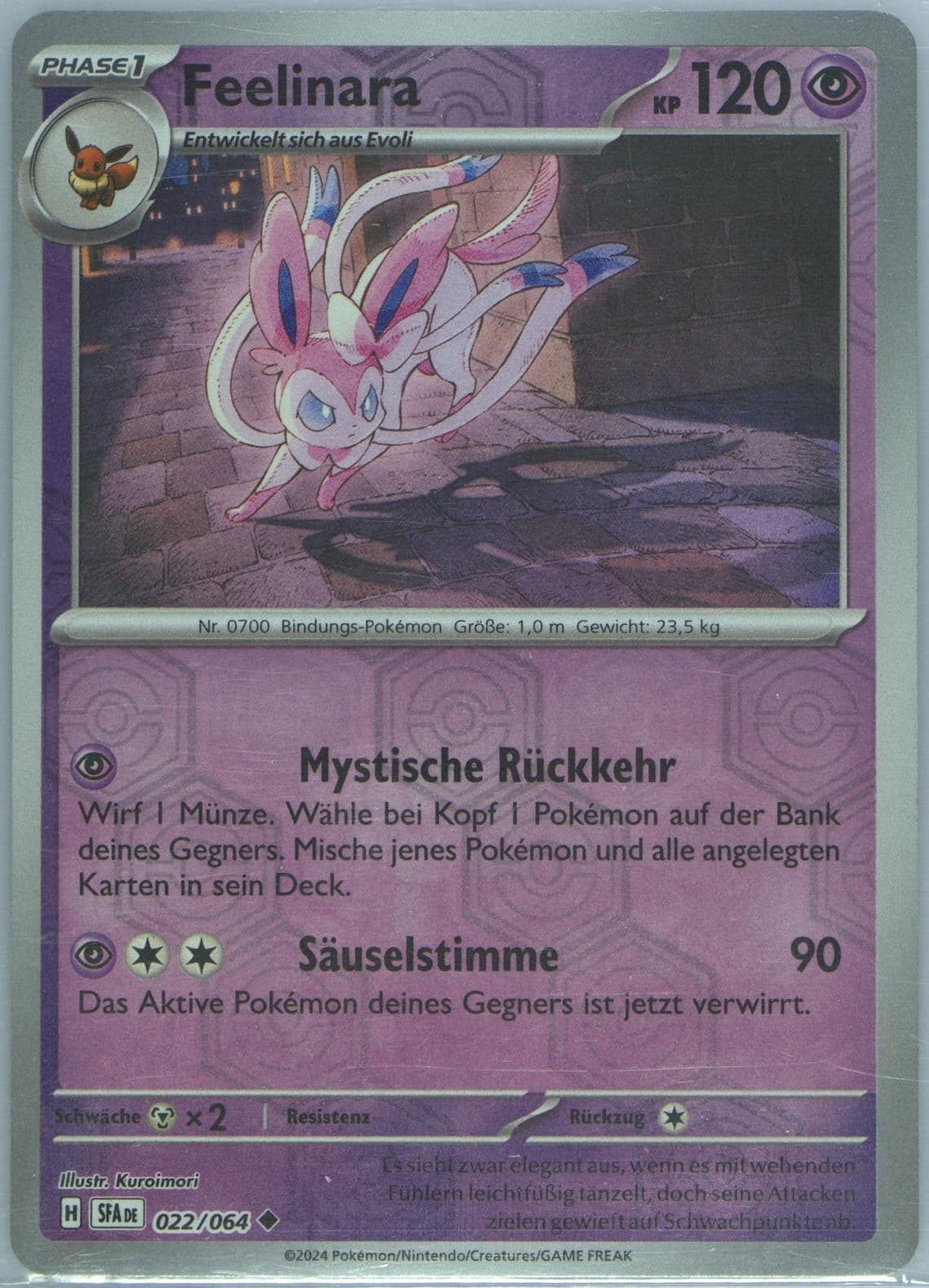 Sylveon Reverse Holo (022) 2024 Pokemon German Sfa de-Shrouded Fable