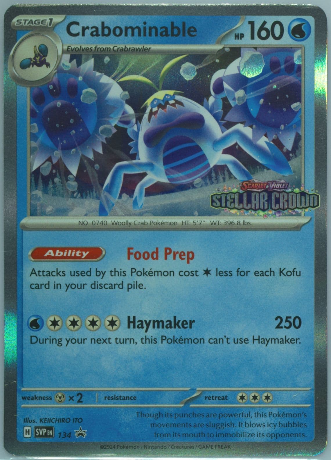 Crabominable Stellar Crown Prerelease (134) 2024 Pokemon Svp EN-SV Black Star Promo
