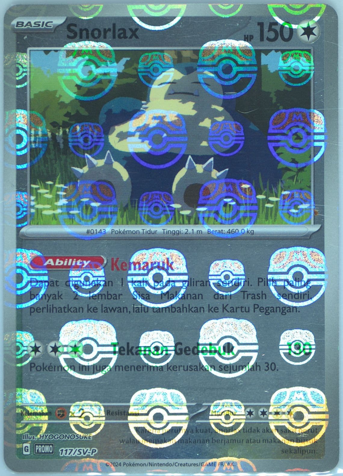 Snorlax Monthly Promo-Master Ball (117) 2024 Pokemon Indonesian SV-P Promo