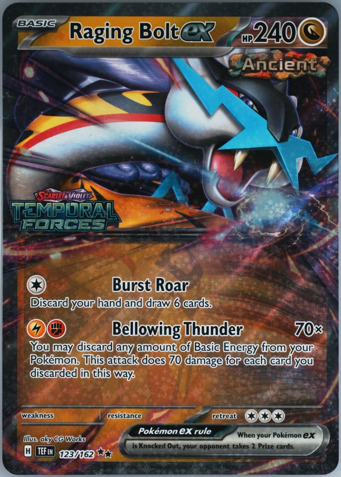 Raging Bolt EX Jumbo-Europe Exclusive (123) 2024 Pokemon Tef EN-Temporal Forces