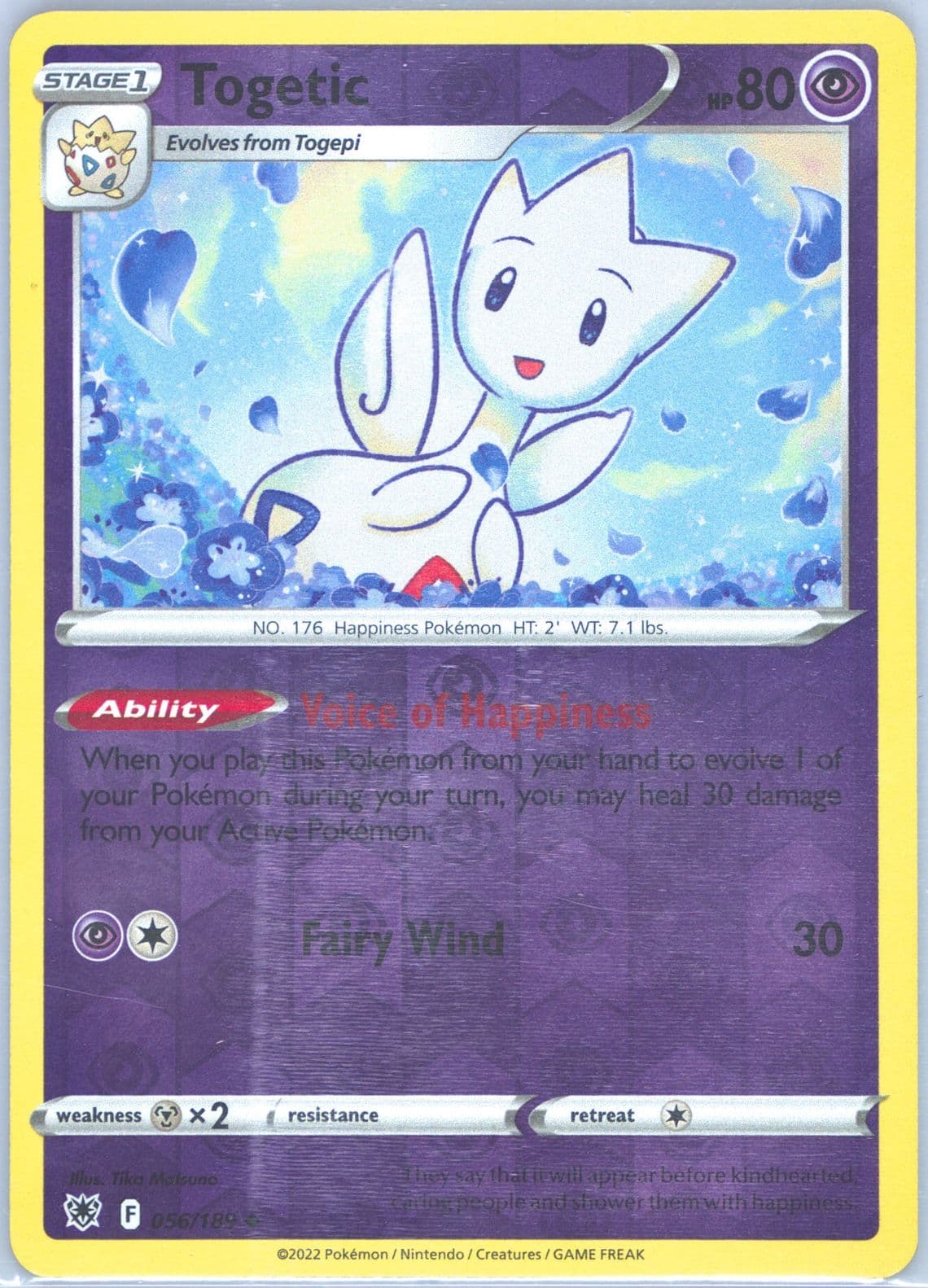 Togetic-Reverse Foil (056) 2022 Pokemon Sword & Shield Astral Radiance