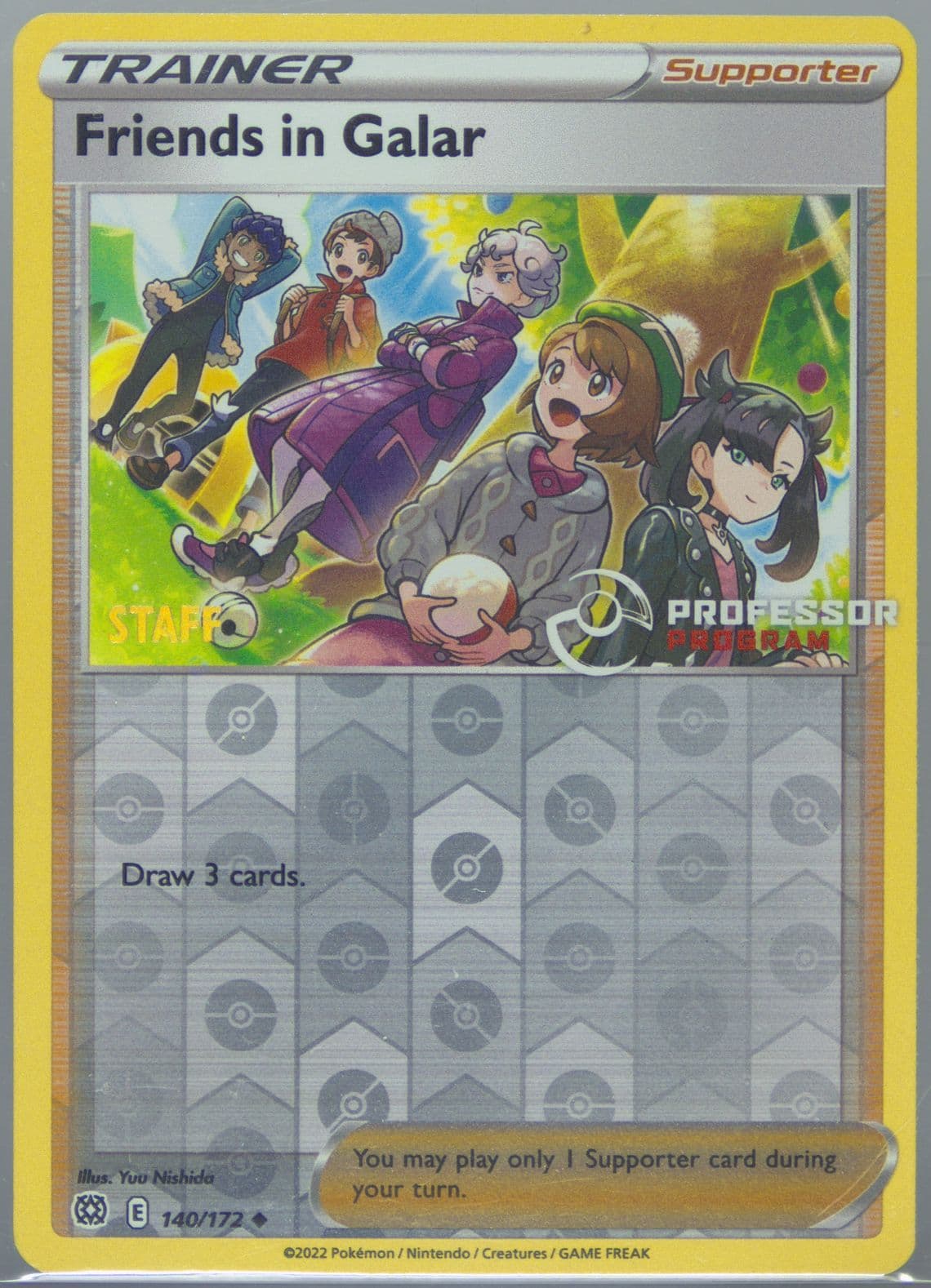 Friends in Galar-Reverse Foil Professor Program-Staff (140) 2022 Pokemon Sword & Shield Brilliant Stars