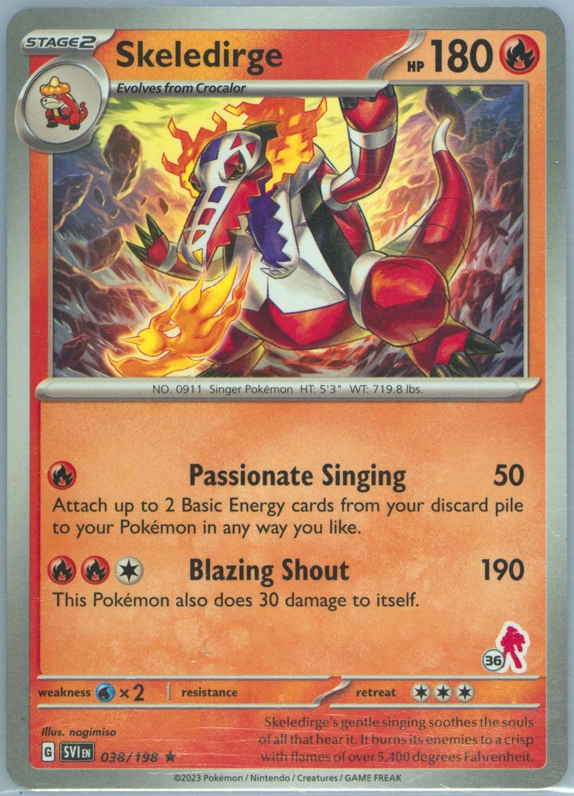 Skeledirge (36) 2024 Pokemon Battle Academy