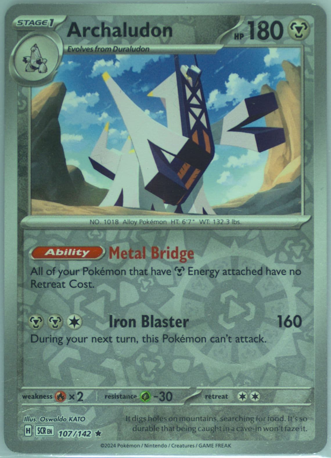 Archaludon Reverse Holo (107) 2024 Pokemon Scr EN-Stellar Crown