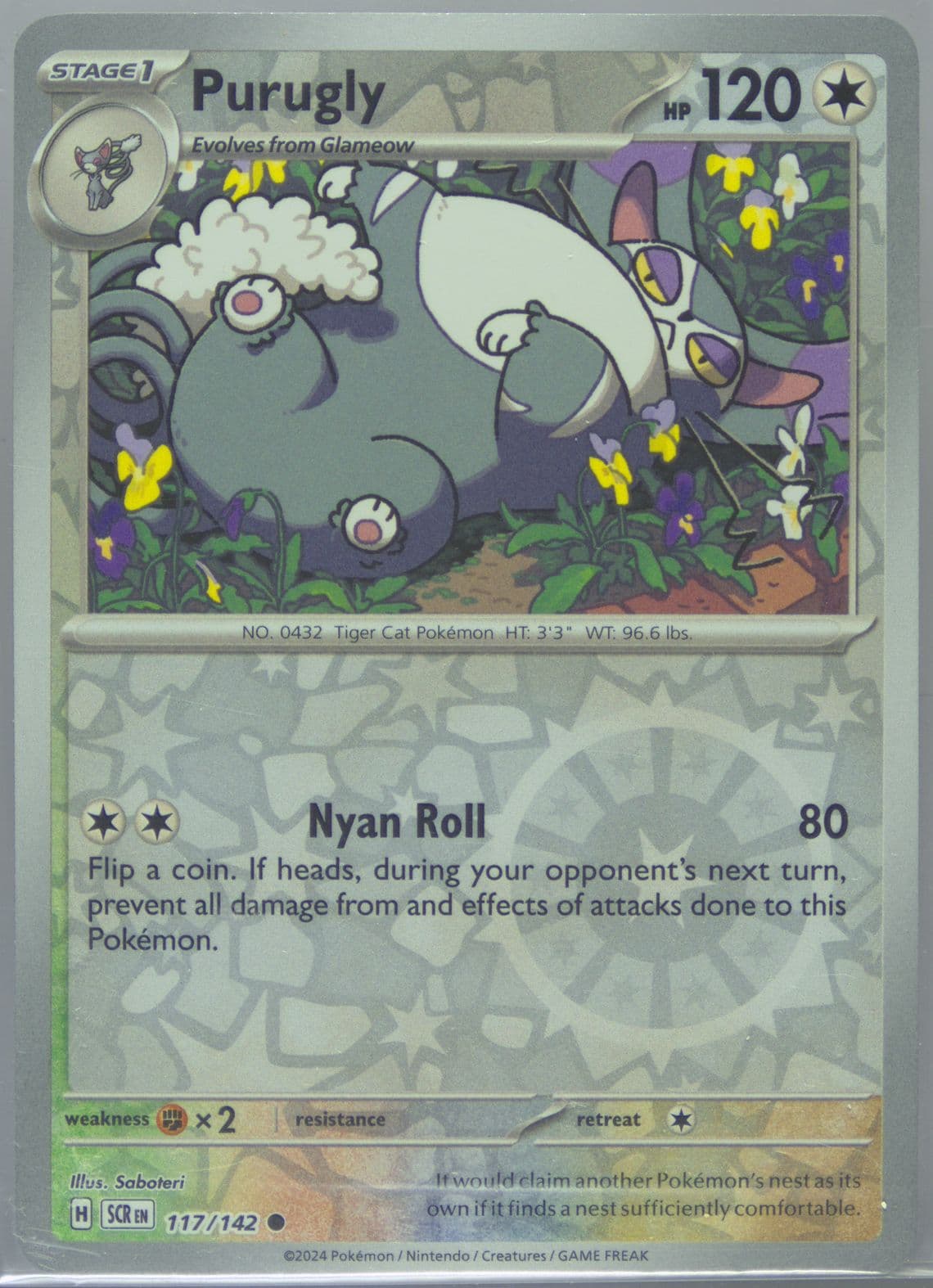 Purugly Reverse Holo (117) 2024 Pokemon Scr EN-Stellar Crown