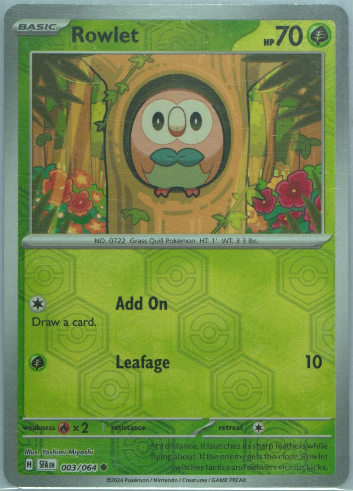 Rowlet Reverse Holo (003) 2024 Pokemon Sfa EN-Shrouded Fable