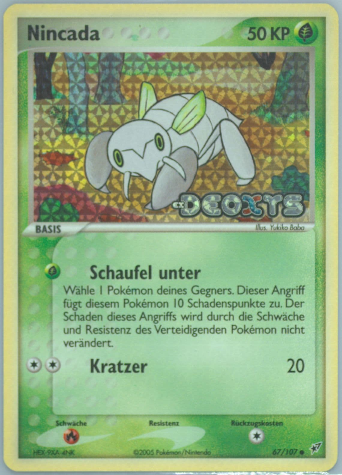 Nincada-Reverse Foil German (67) 2005 Pokemon EX Deoxys