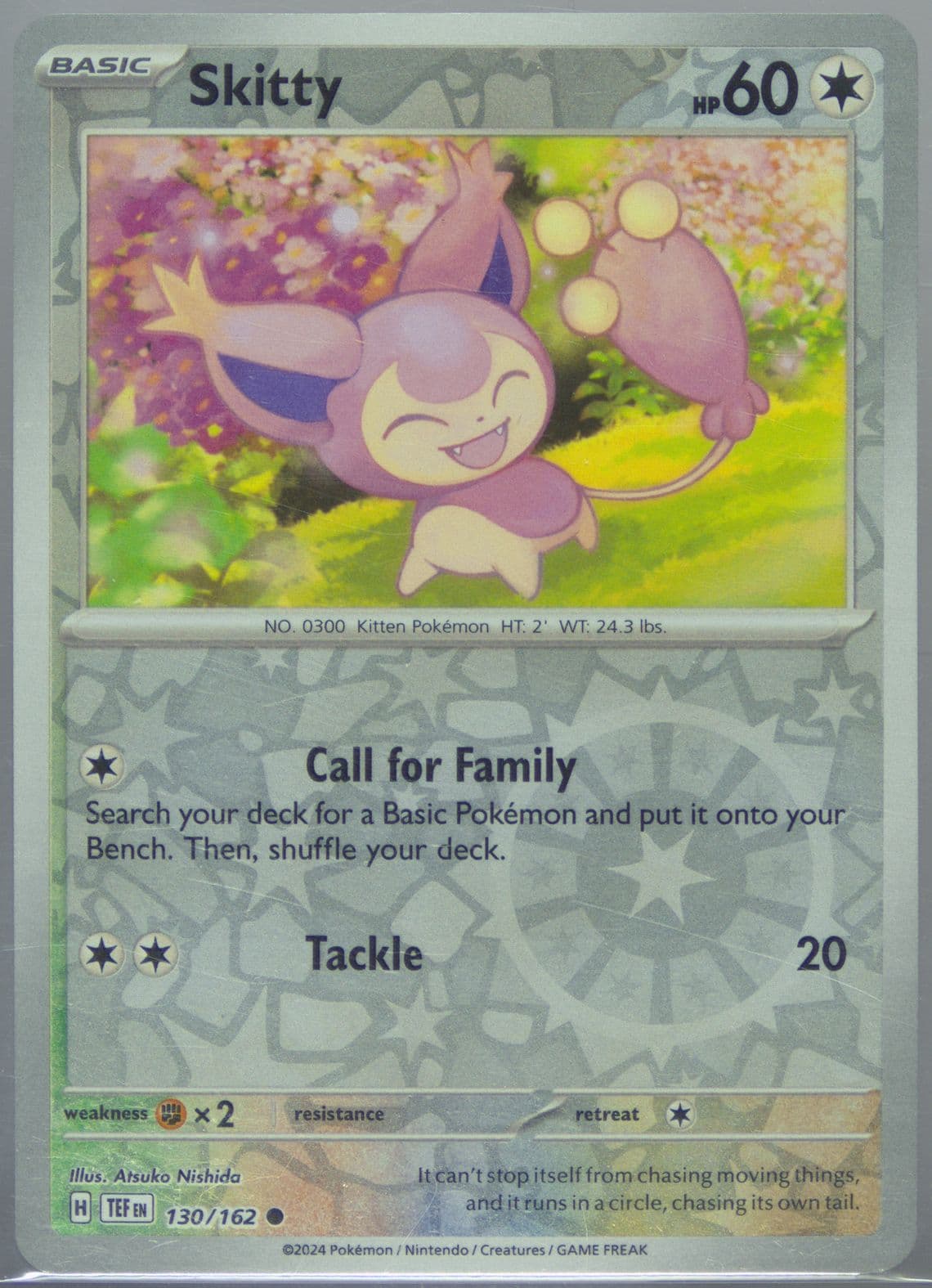 Skitty Reverse Holo (130) 2024 Pokemon Tef EN-Temporal Forces