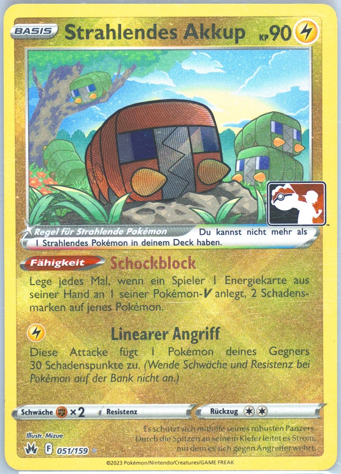 Radiant Charjabug German (051) 2023 Pokemon Play! Pokemon Prize Pack: Series 3