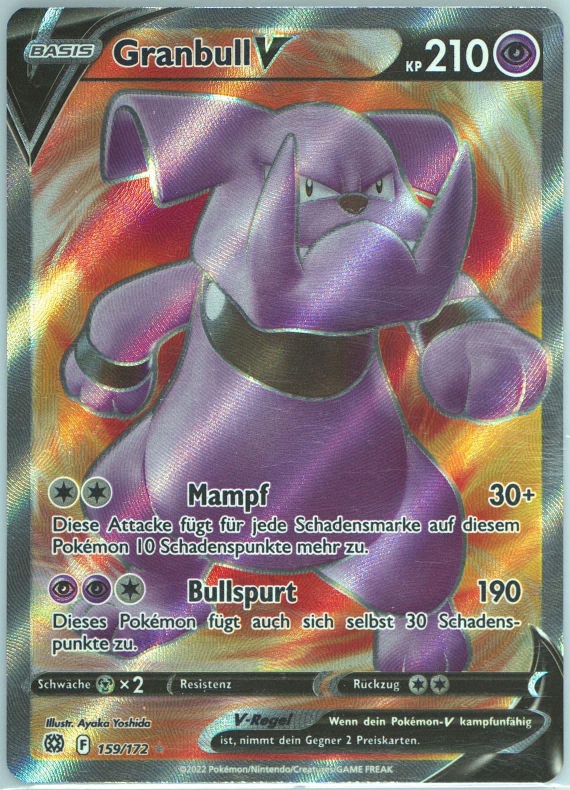 Full Art/Granbull V German (159) 2022 Pokemon Sword & Shield Brilliant Stars