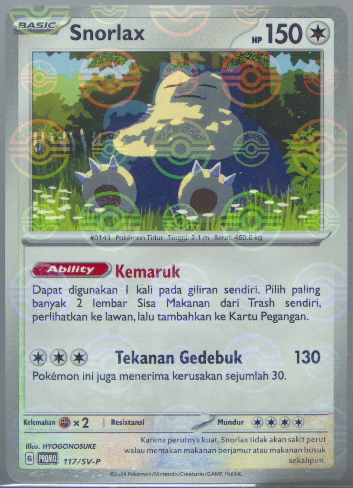 Snorlax Monthly Promo-Poke Ball (117) 2024 Pokemon Indonesian SV-P Promo