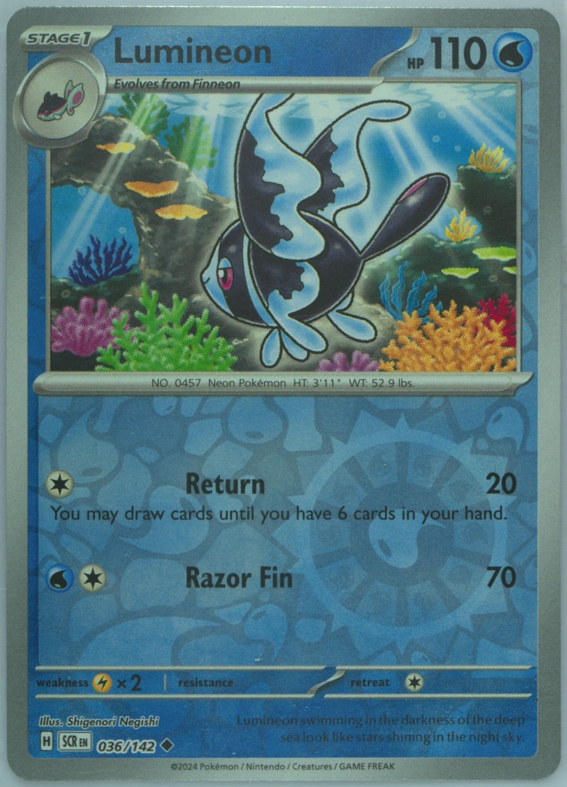 Lumineon Reverse Holo (036) 2024 Pokemon Scr EN-Stellar Crown