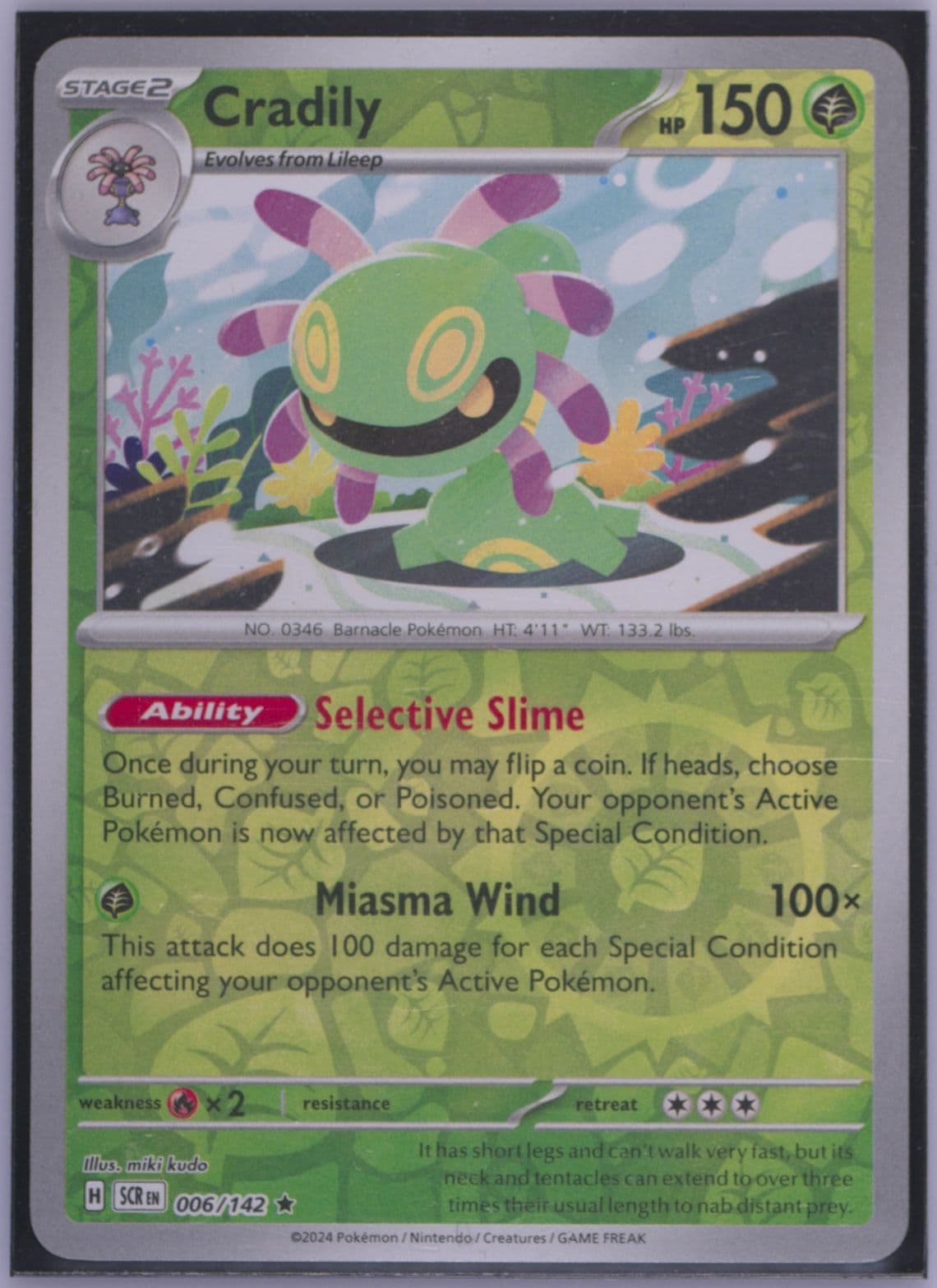 Cradily Reverse Holo (006) 2024 Pokemon Scr EN-Stellar Crown