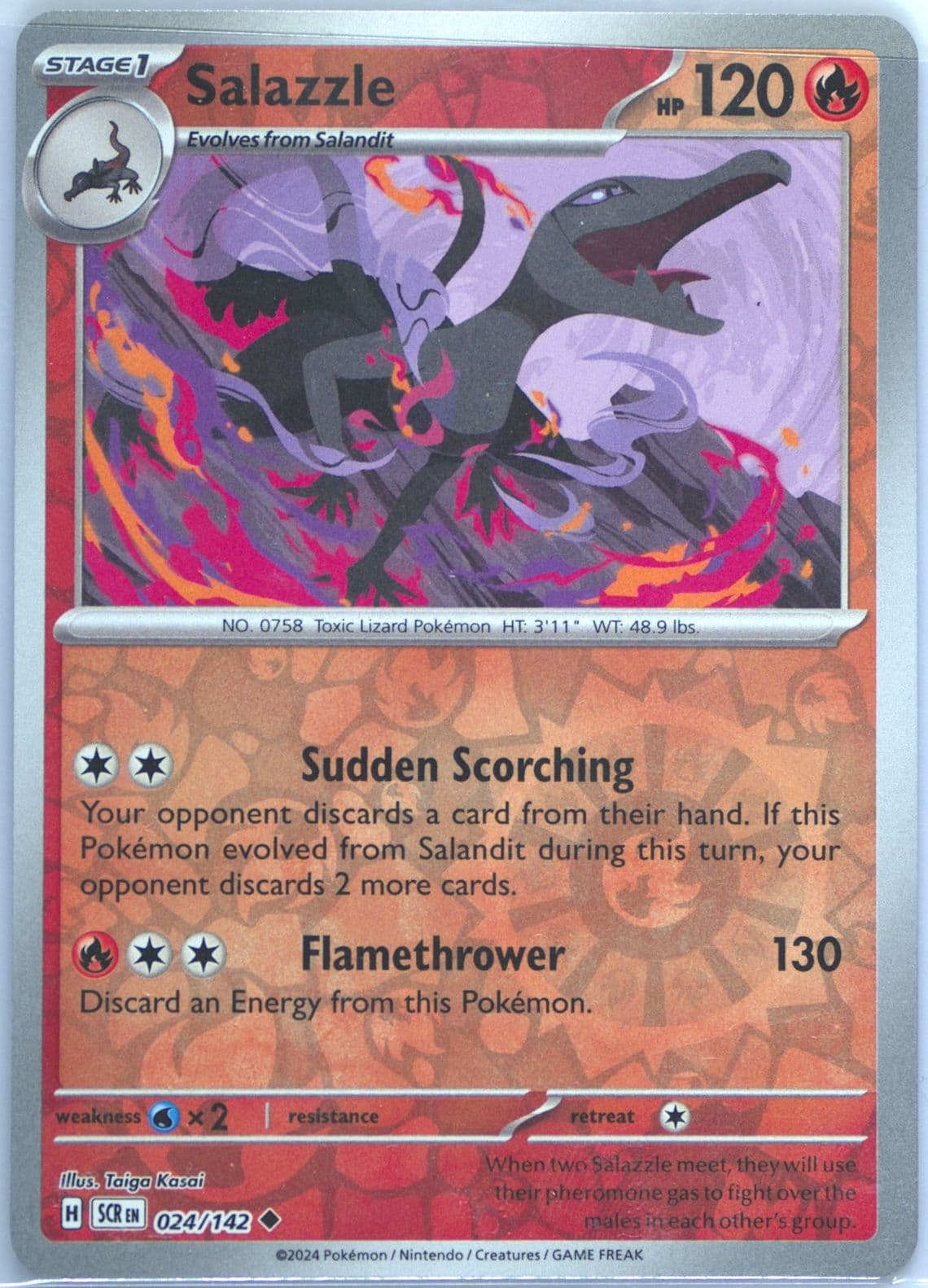 Salazzle Reverse Holo (024) 2024 Pokemon Scr EN-Stellar Crown