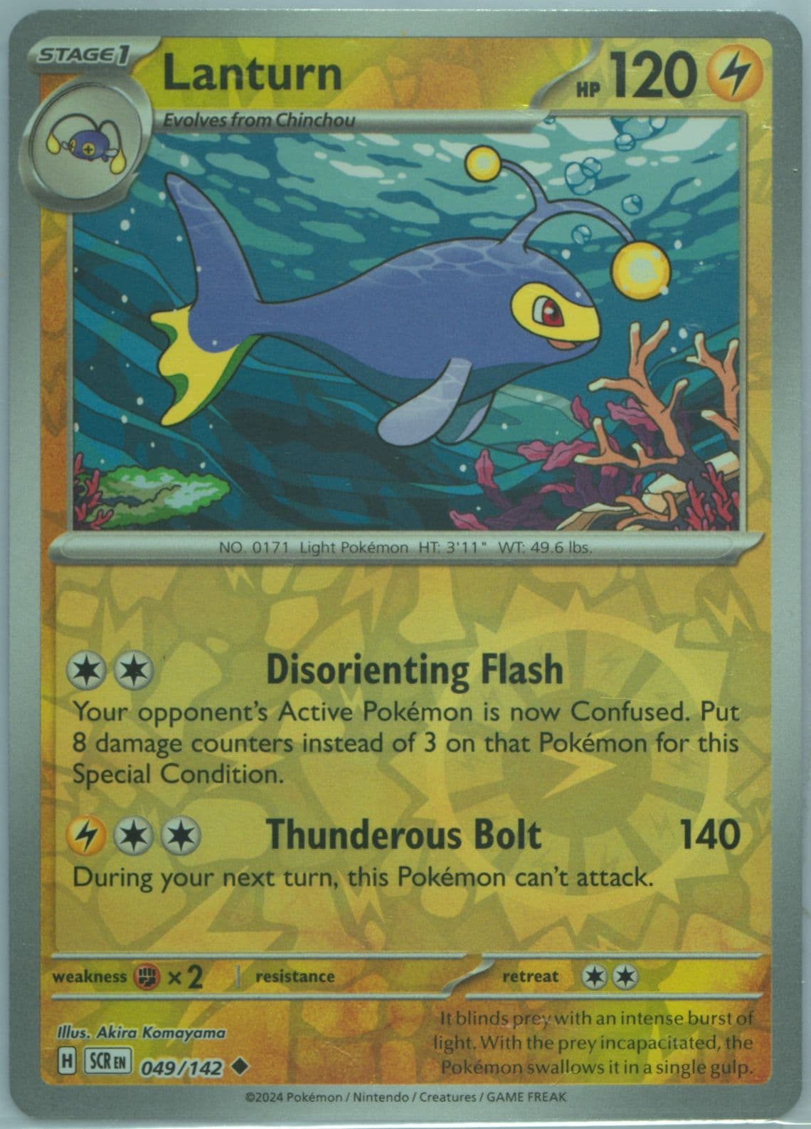 Lanturn Reverse Holo (049) 2024 Pokemon Scr EN-Stellar Crown