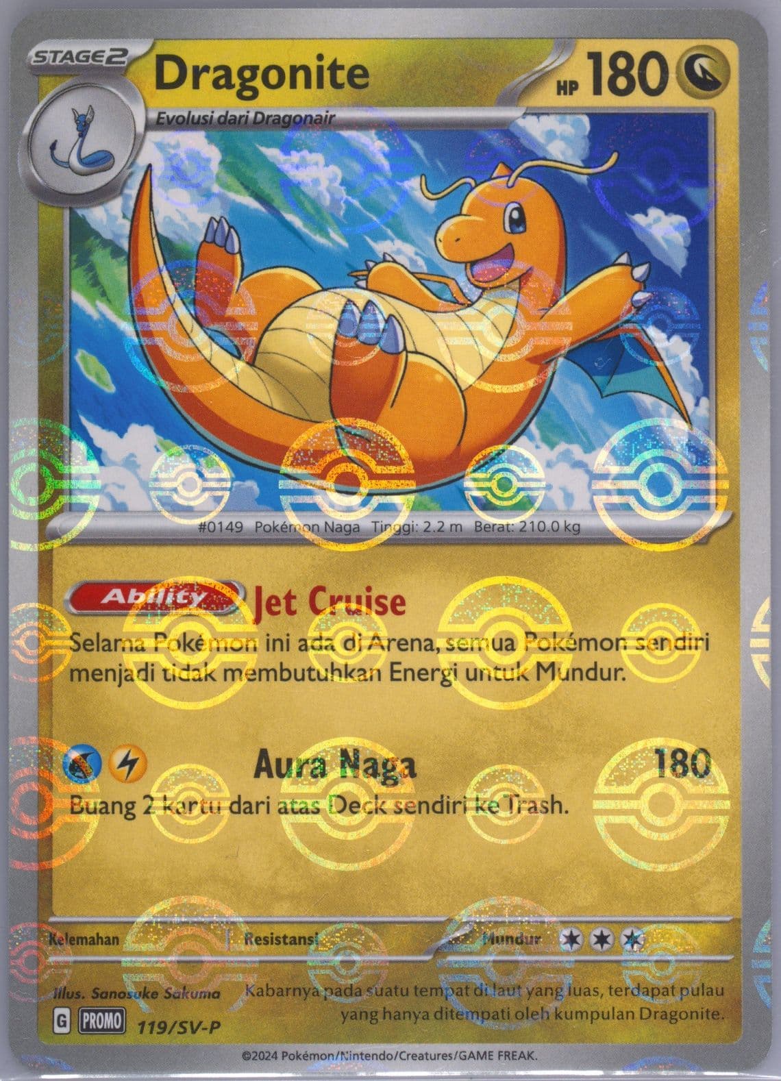 Dragonite Monthly Promo-Poke Ball (119) 2024 Pokemon Indonesian SV-P Promo