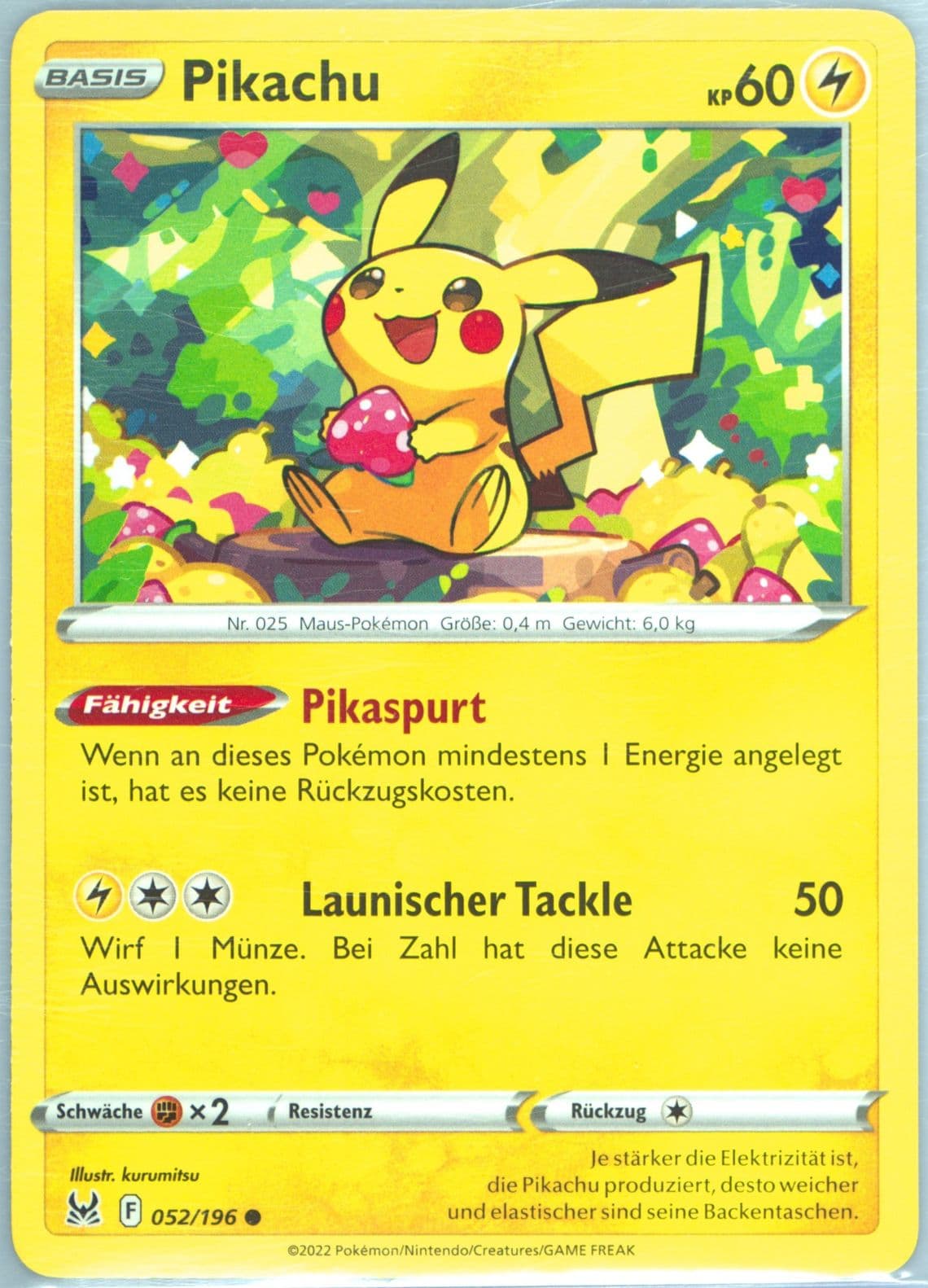 Pikachu German (052) 2022 Pokemon Sword & Shield Lost Origin