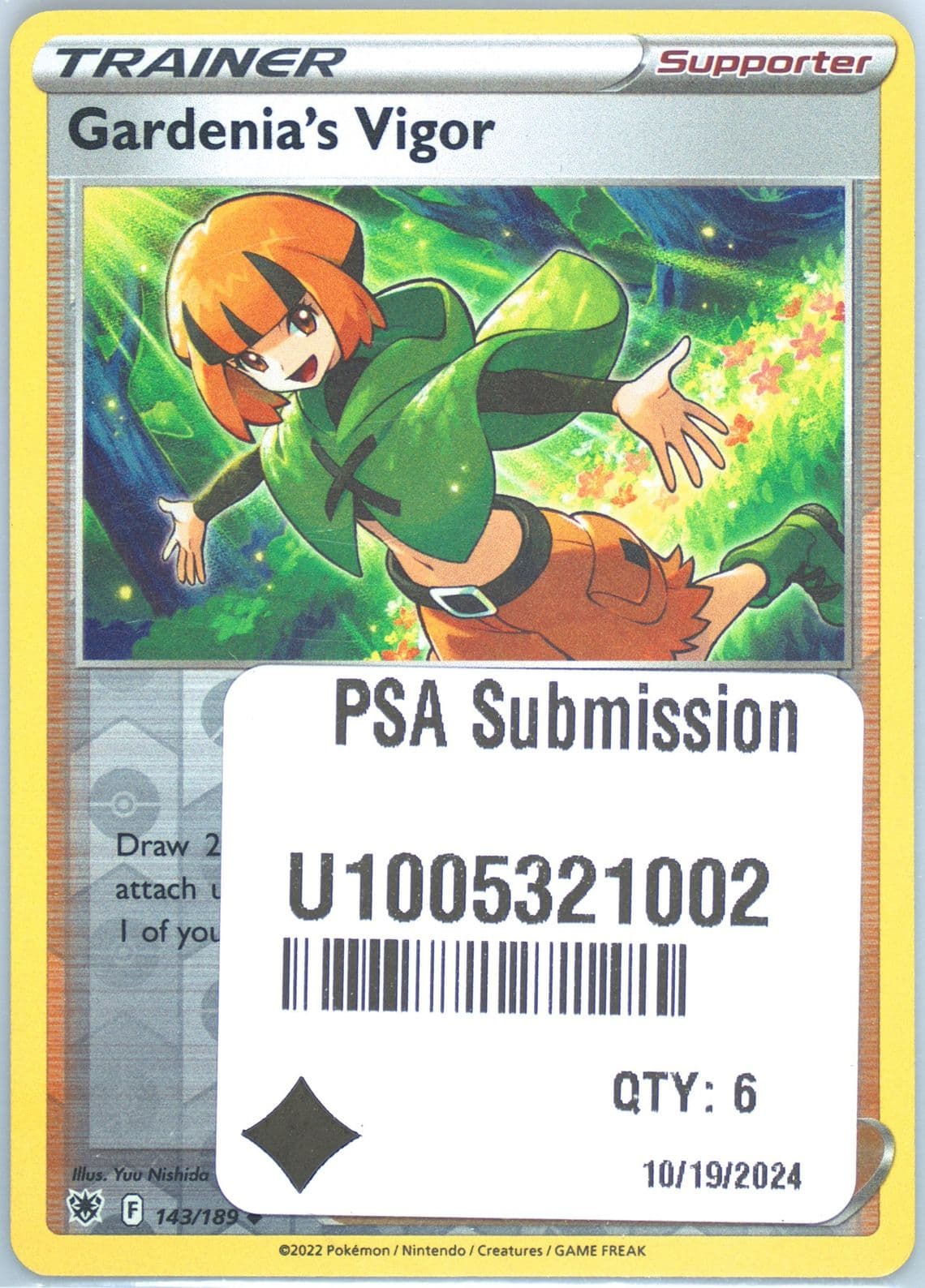 Gardenia's Vigor-Reverse Foil (143) 2022 Pokemon Sword & Shield Astral Radiance