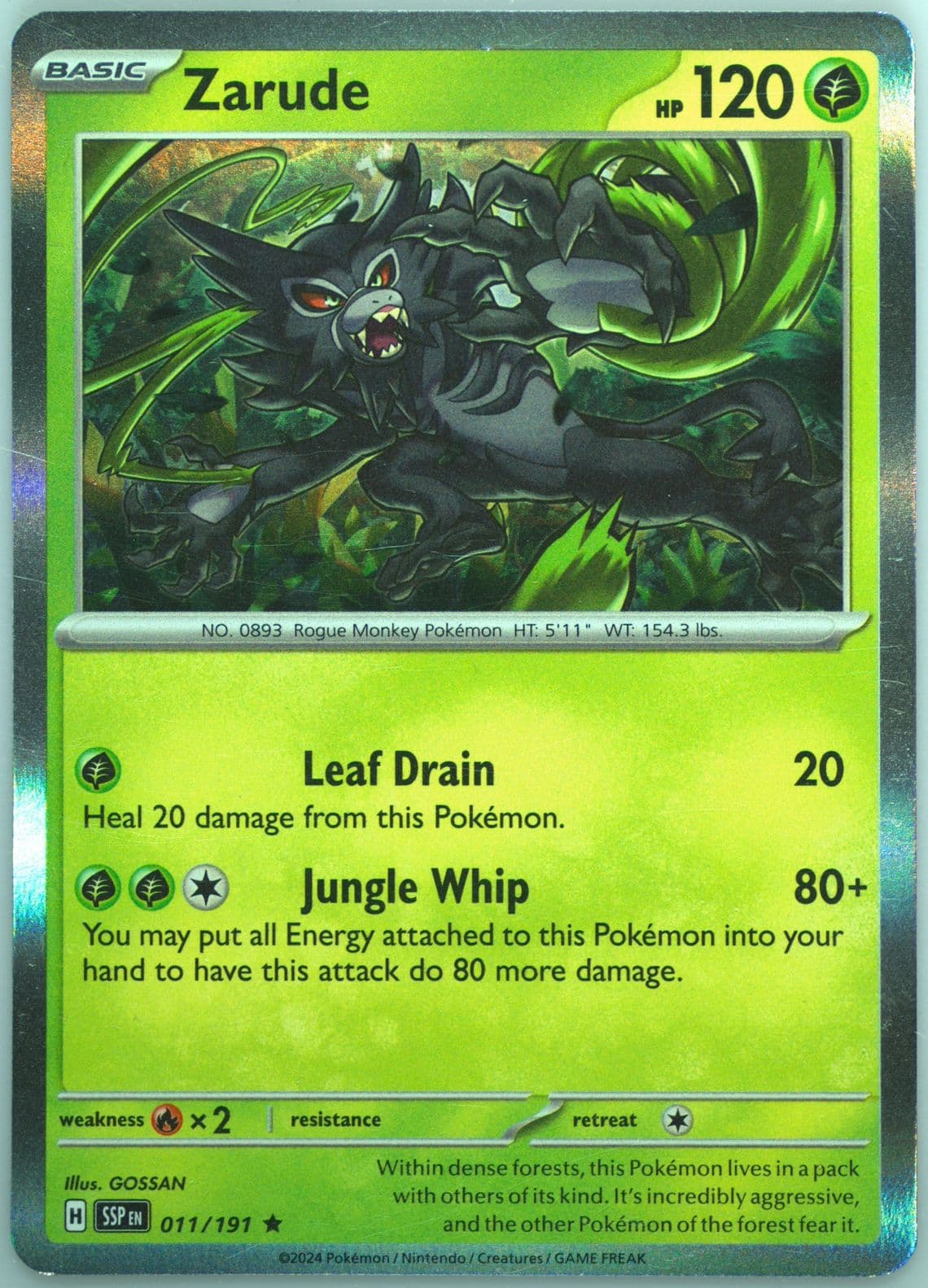 Zarude (011) 2024 Pokemon Ssp EN-Surging Sparks