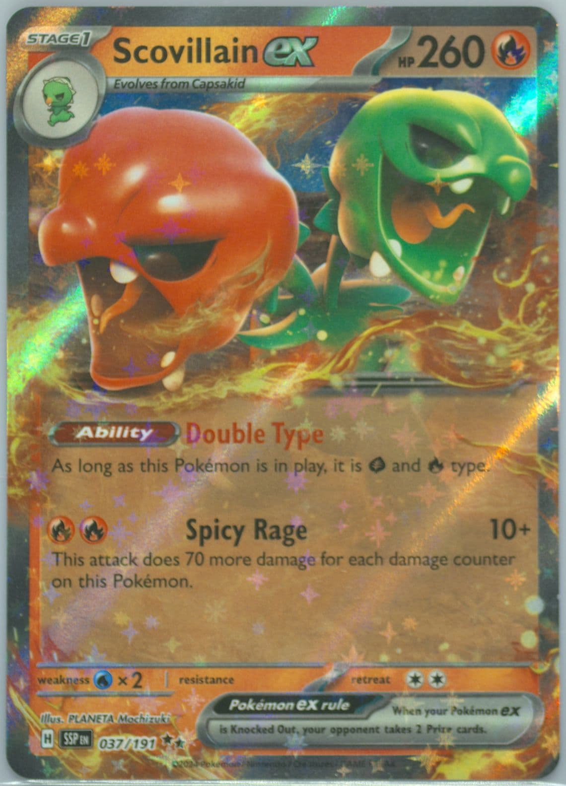 Scovillain EX (037) 2024 Pokemon Ssp EN-Surging Sparks