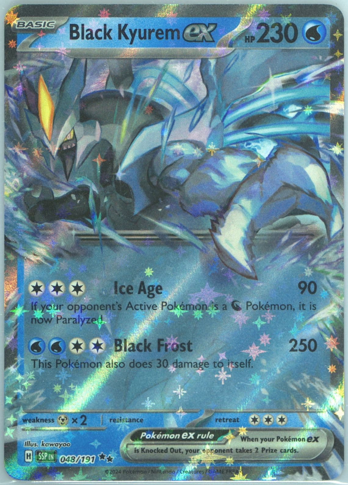 Black Kyurem EX (048) 2024 Pokemon Ssp EN-Surging Sparks
