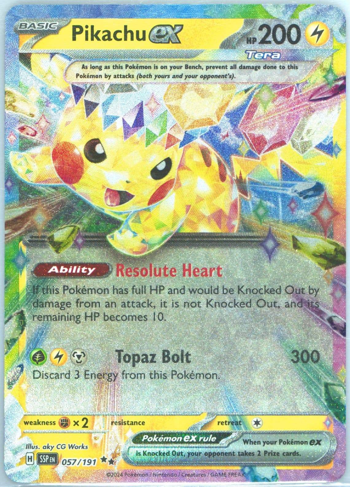 Pikachu EX (057) 2024 Pokemon Ssp EN-Surging Sparks
