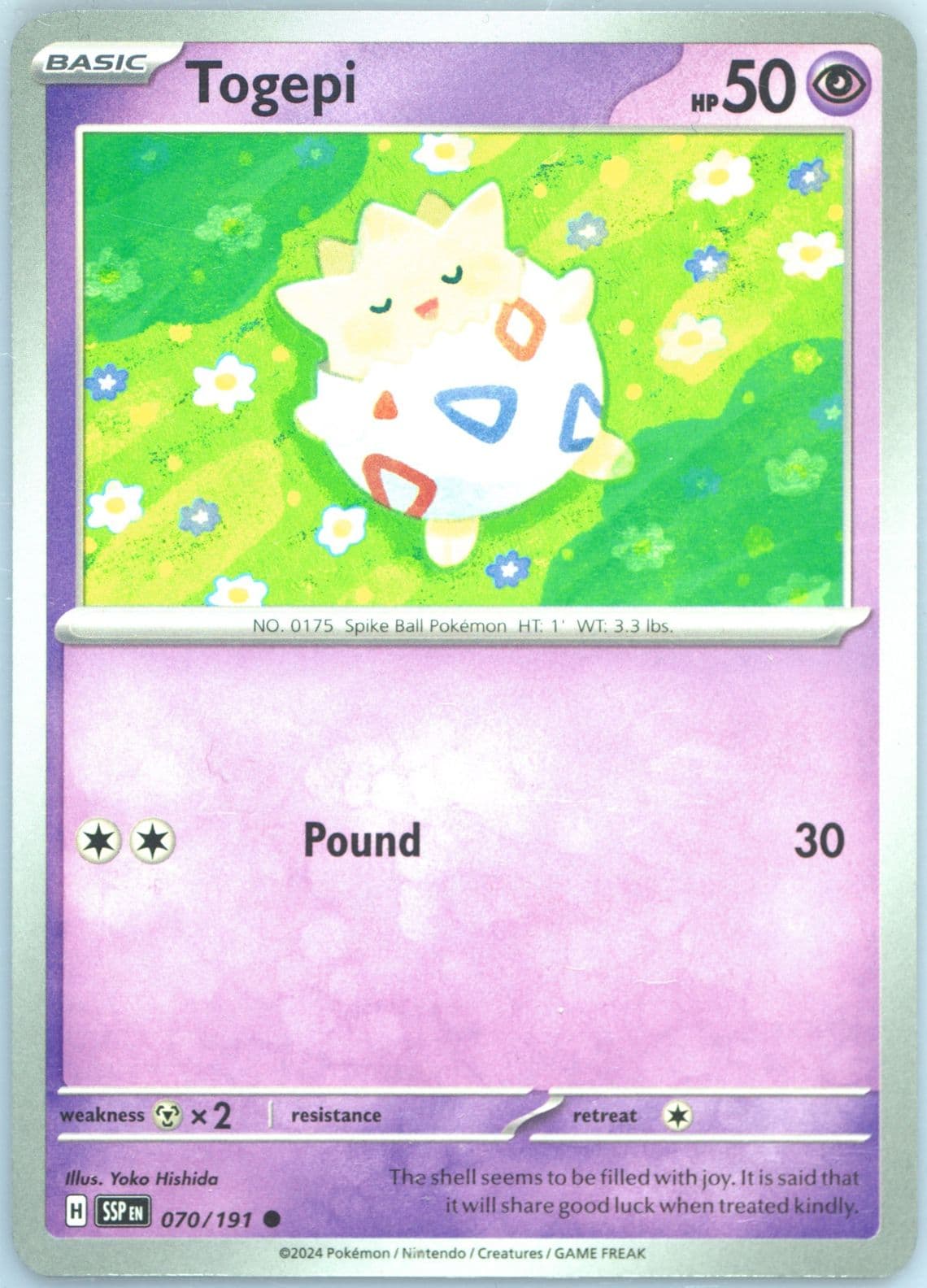 Togepi (070) 2024 Pokemon Ssp EN-Surging Sparks