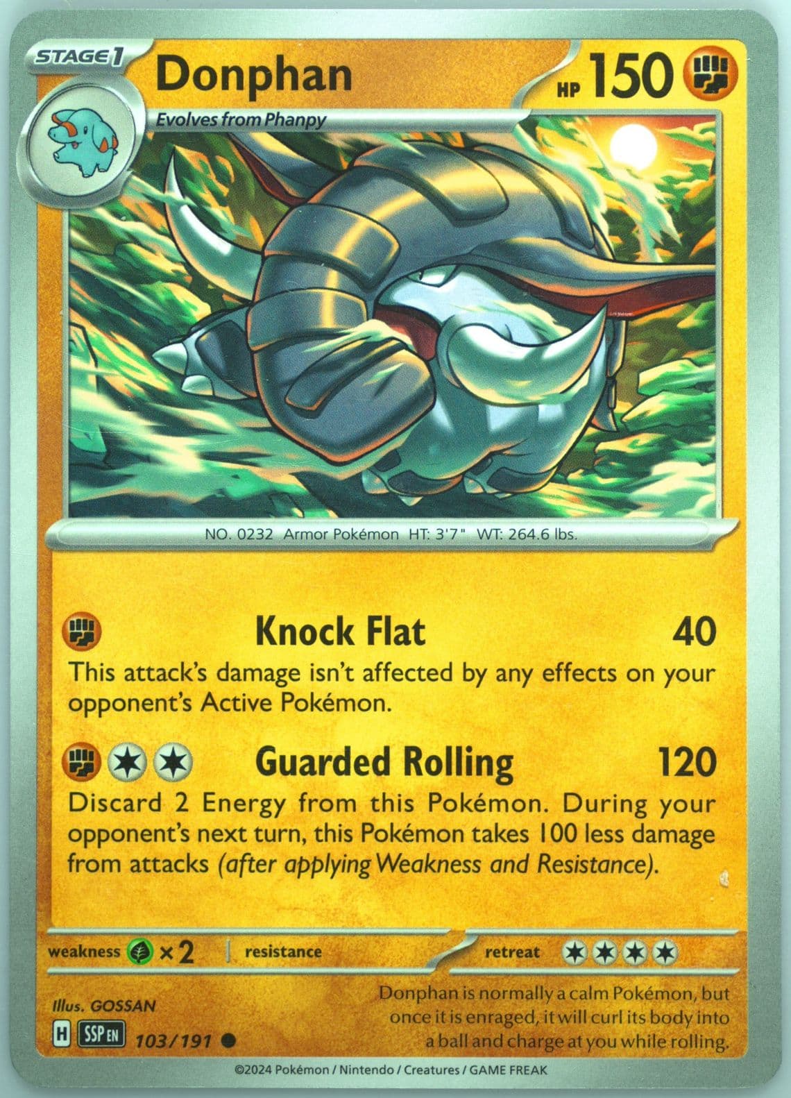 Donphan (103) 2024 Pokemon Ssp EN-Surging Sparks