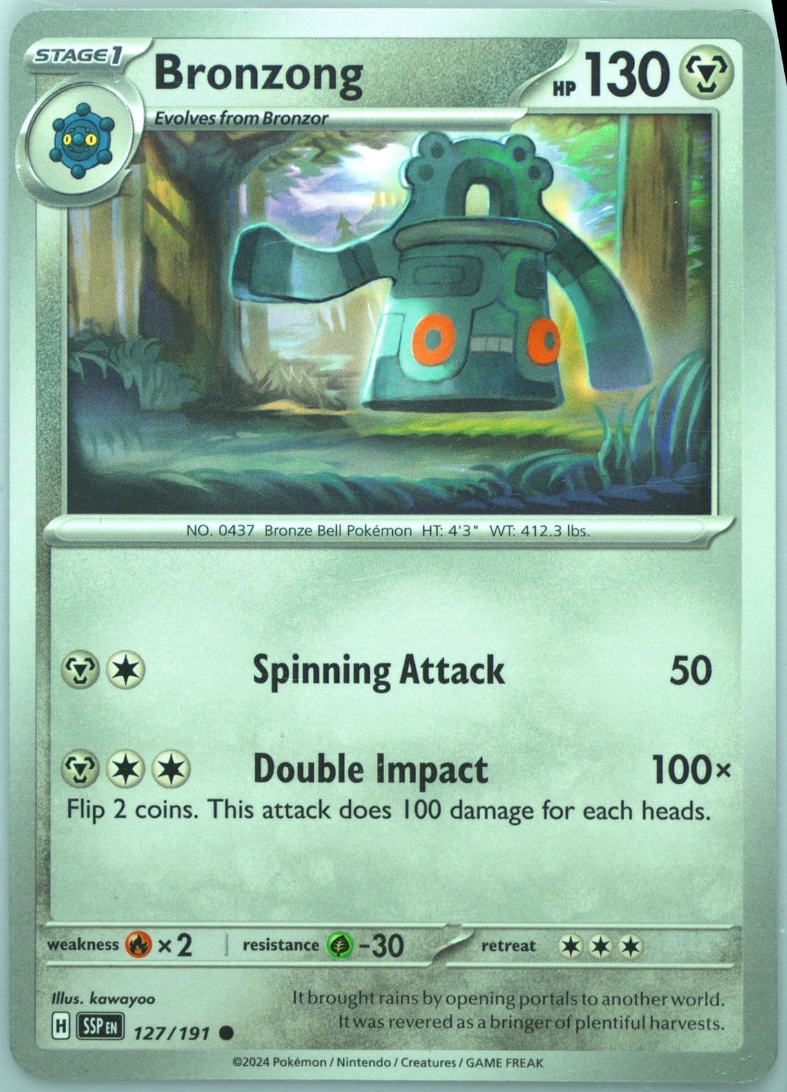 Bronzong (127) 2024 Pokemon Ssp EN-Surging Sparks