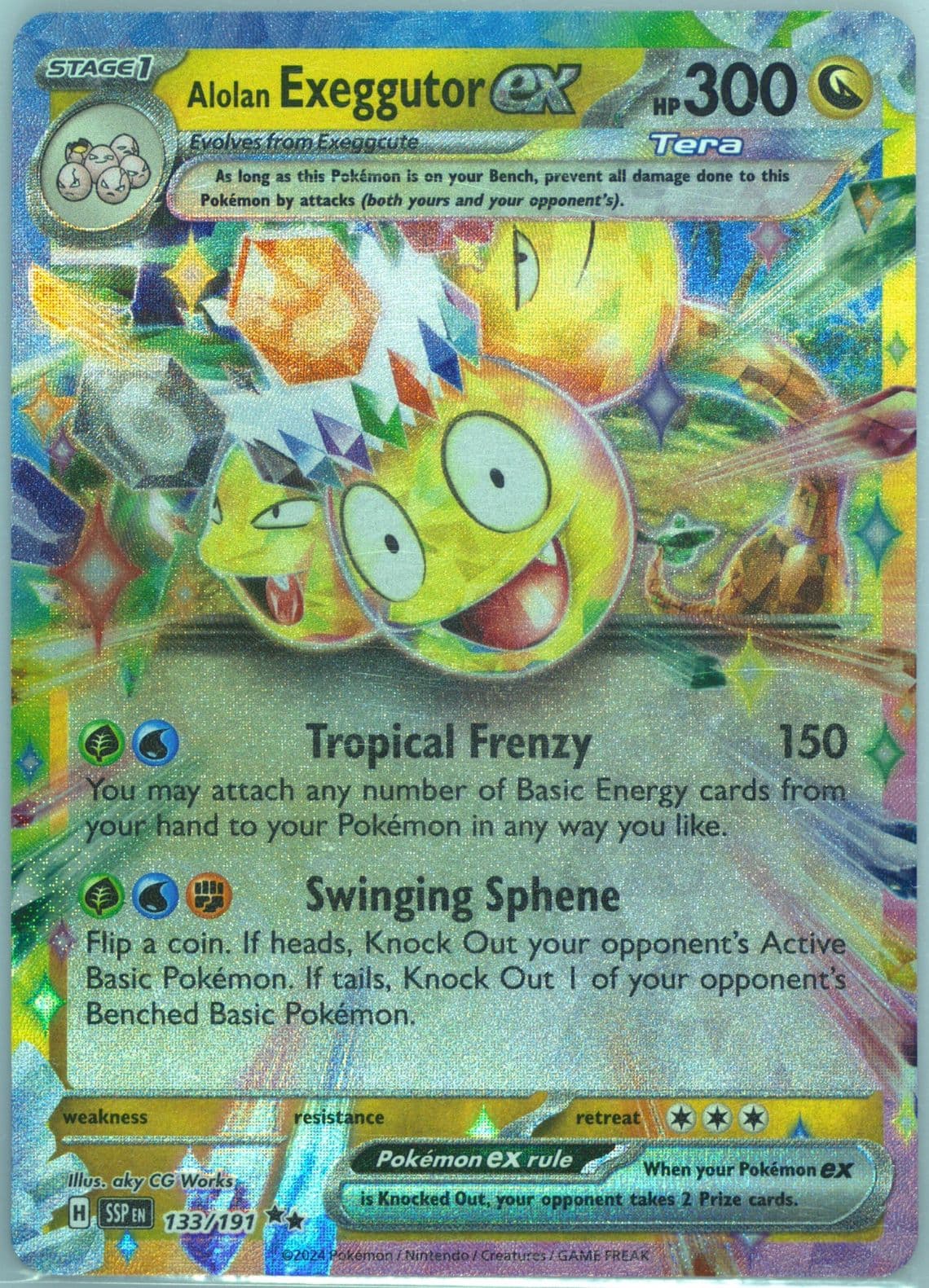 Alolan Exeggutor EX (133) 2024 Pokemon Ssp EN-Surging Sparks