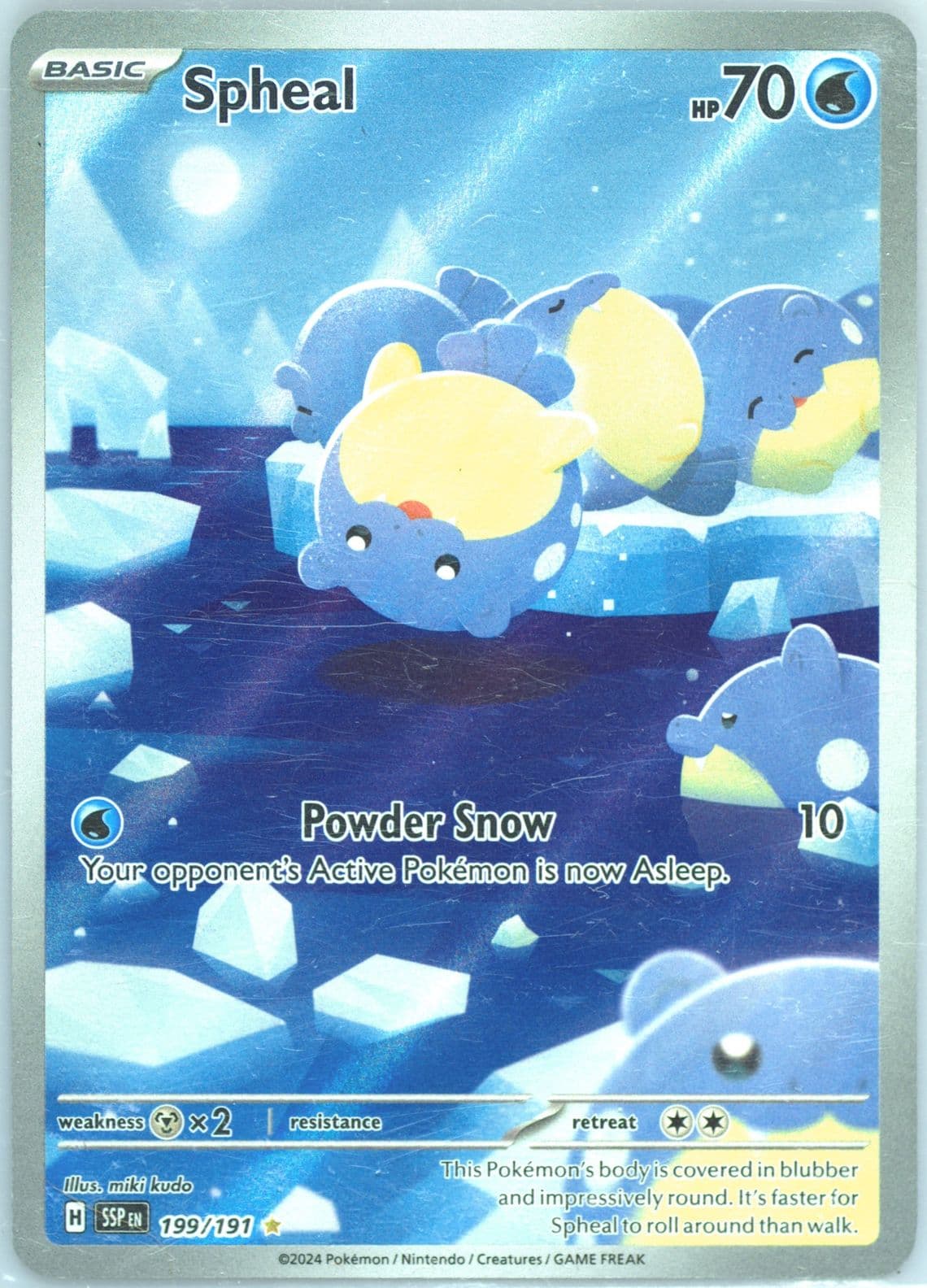 Spheal Illustration Rare (199) 2024 Pokemon Ssp EN-Surging Sparks