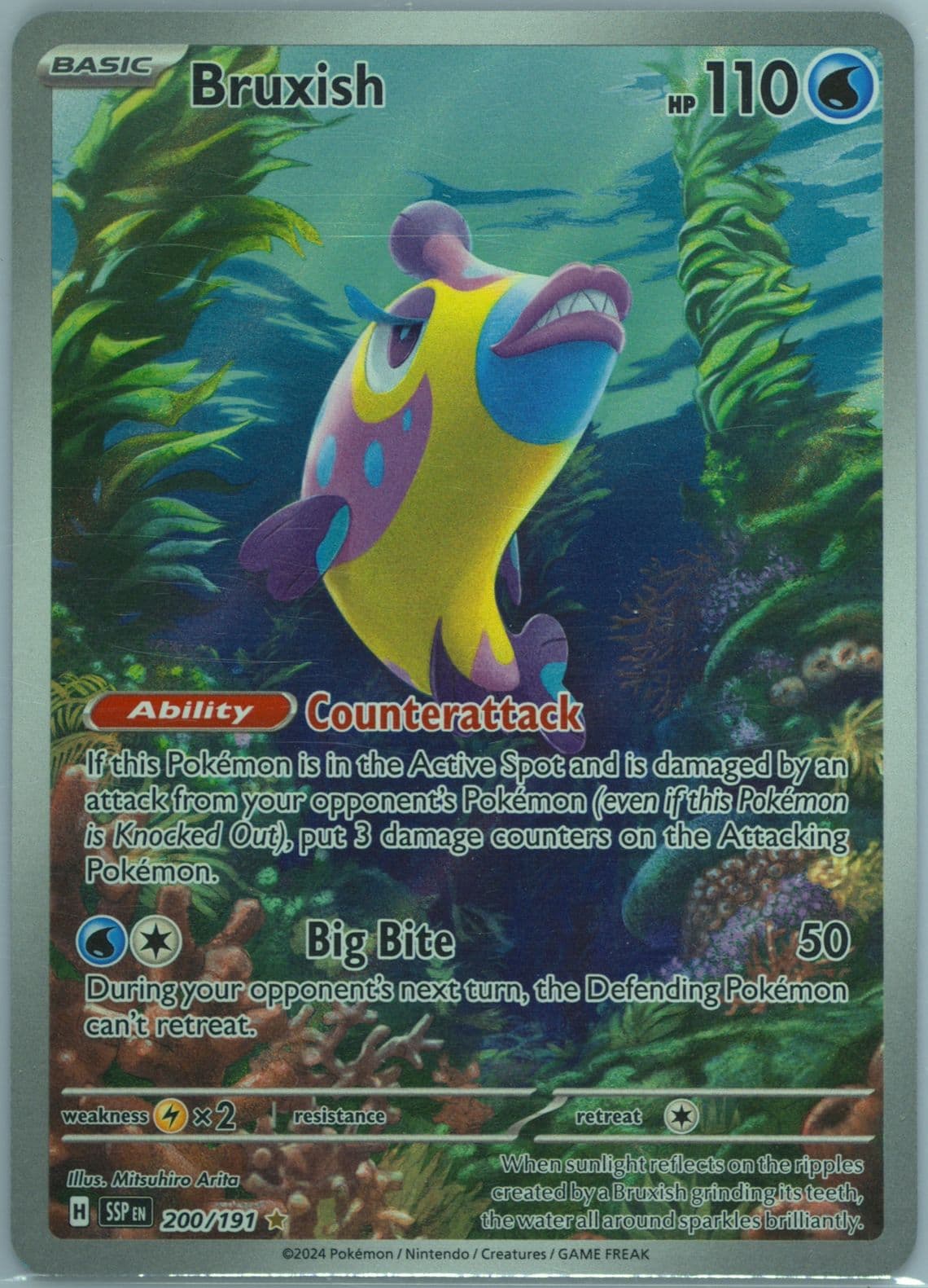 Bruxish Illustration Rare (200) 2024 Pokemon Ssp EN-Surging Sparks
