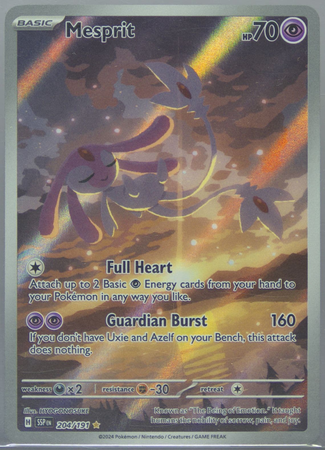 Mesprit Illustration Rare (204) 2024 Pokemon Ssp EN-Surging Sparks