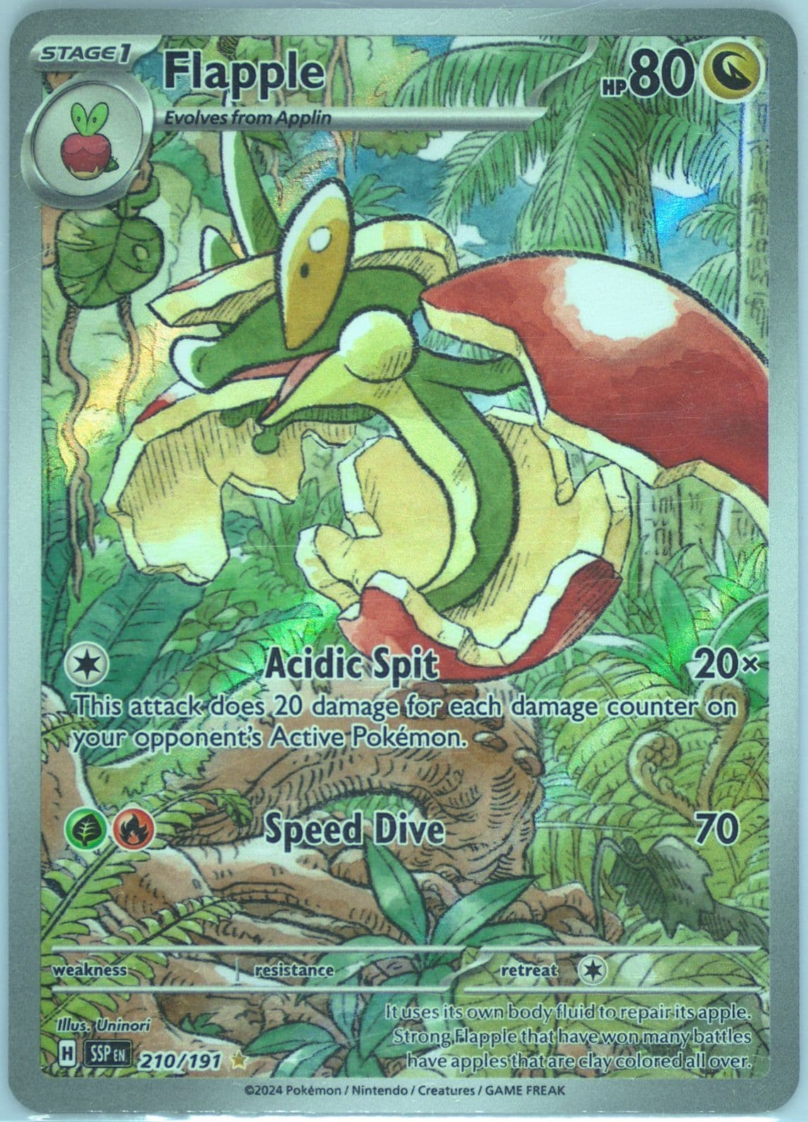 Flapple Illustration Rare (210) 2024 Pokemon Ssp EN-Surging Sparks